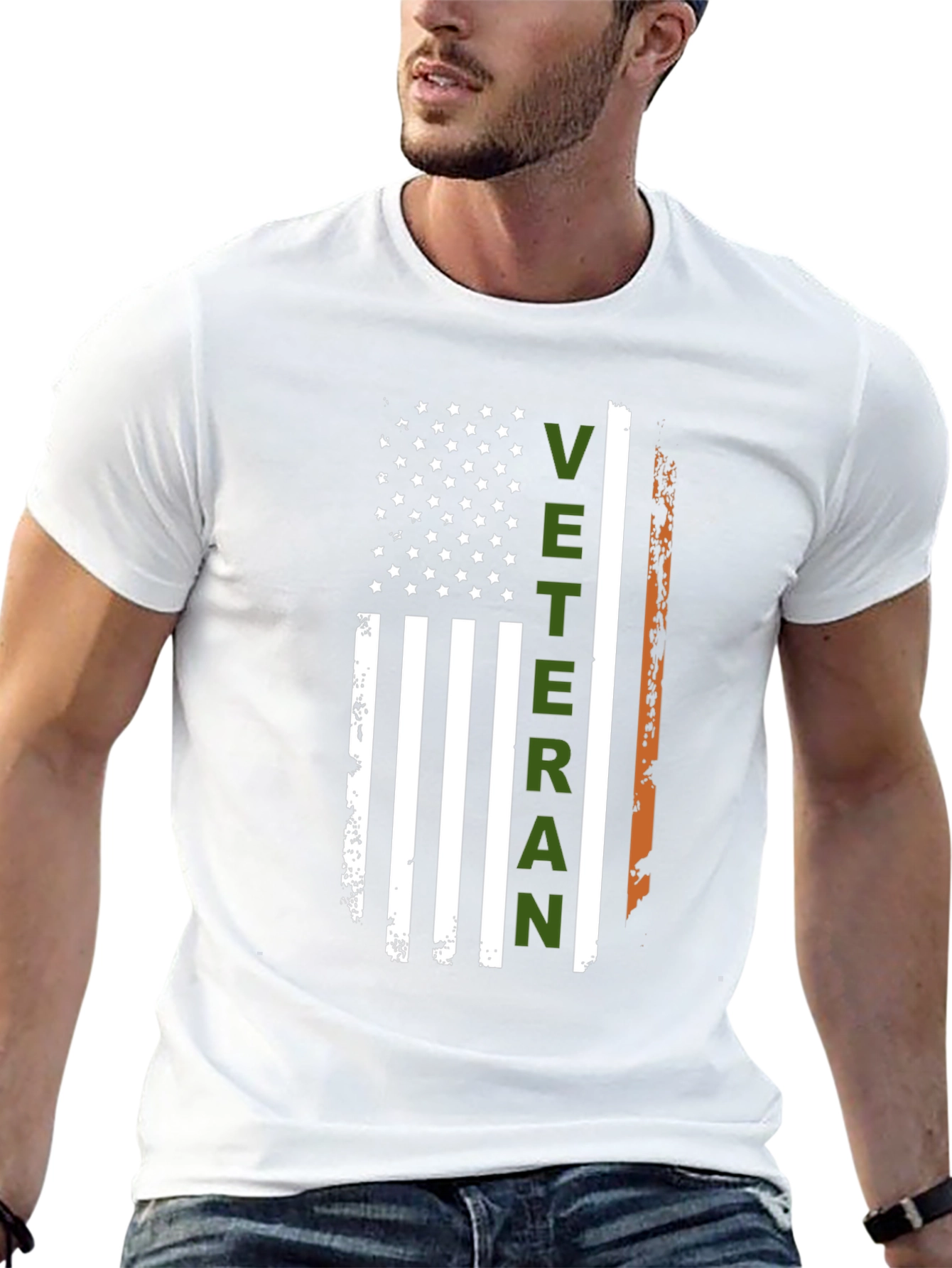 Veteran Flag T-Shirt - Distressed Patriotic Design