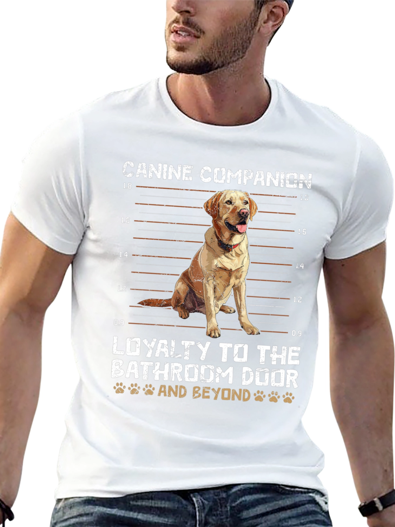Canine Companion T-Shirt: Loyalty Beyond the Bathroom Door