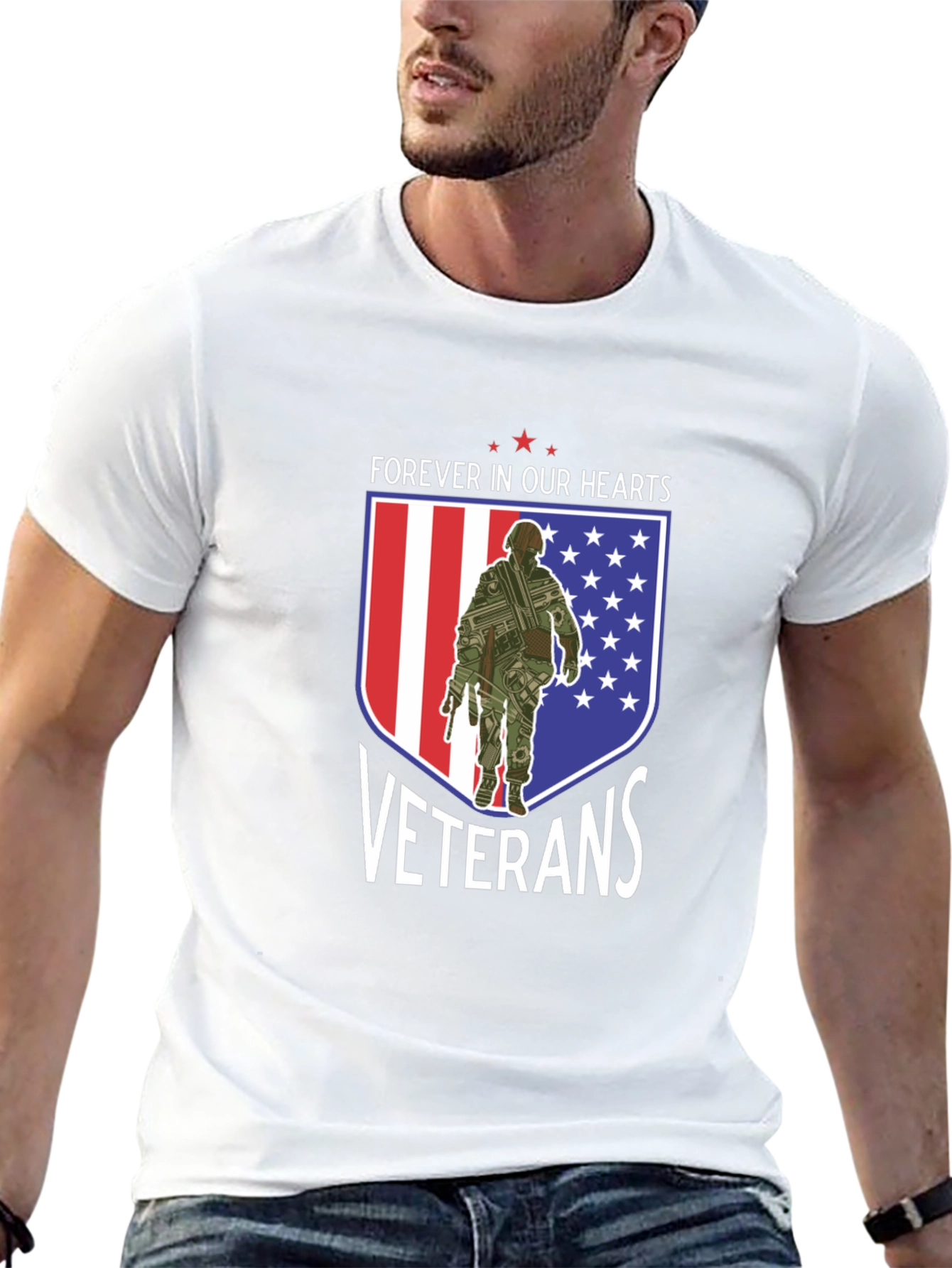 Veterans Forever In Our Hearts Graphic T-Shirt