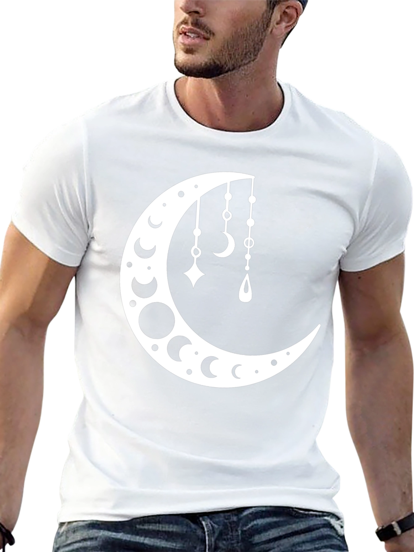 Celestial Crescent Moon Graphic Tee