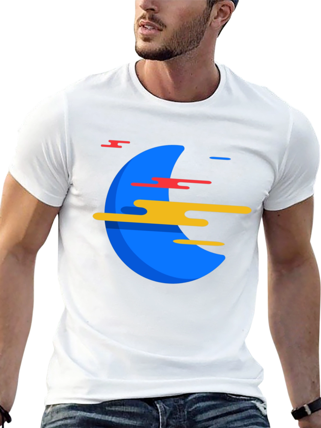Abstract Graphic Print Mens Black T-Shirt