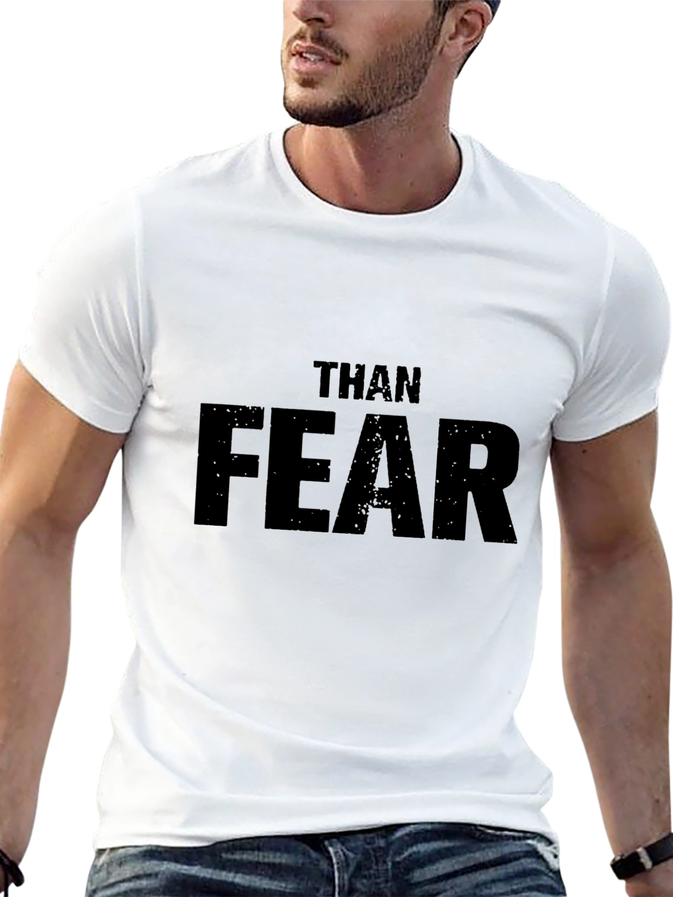 Than Fear Graphic Tee - Motivational Mens T-Shirt