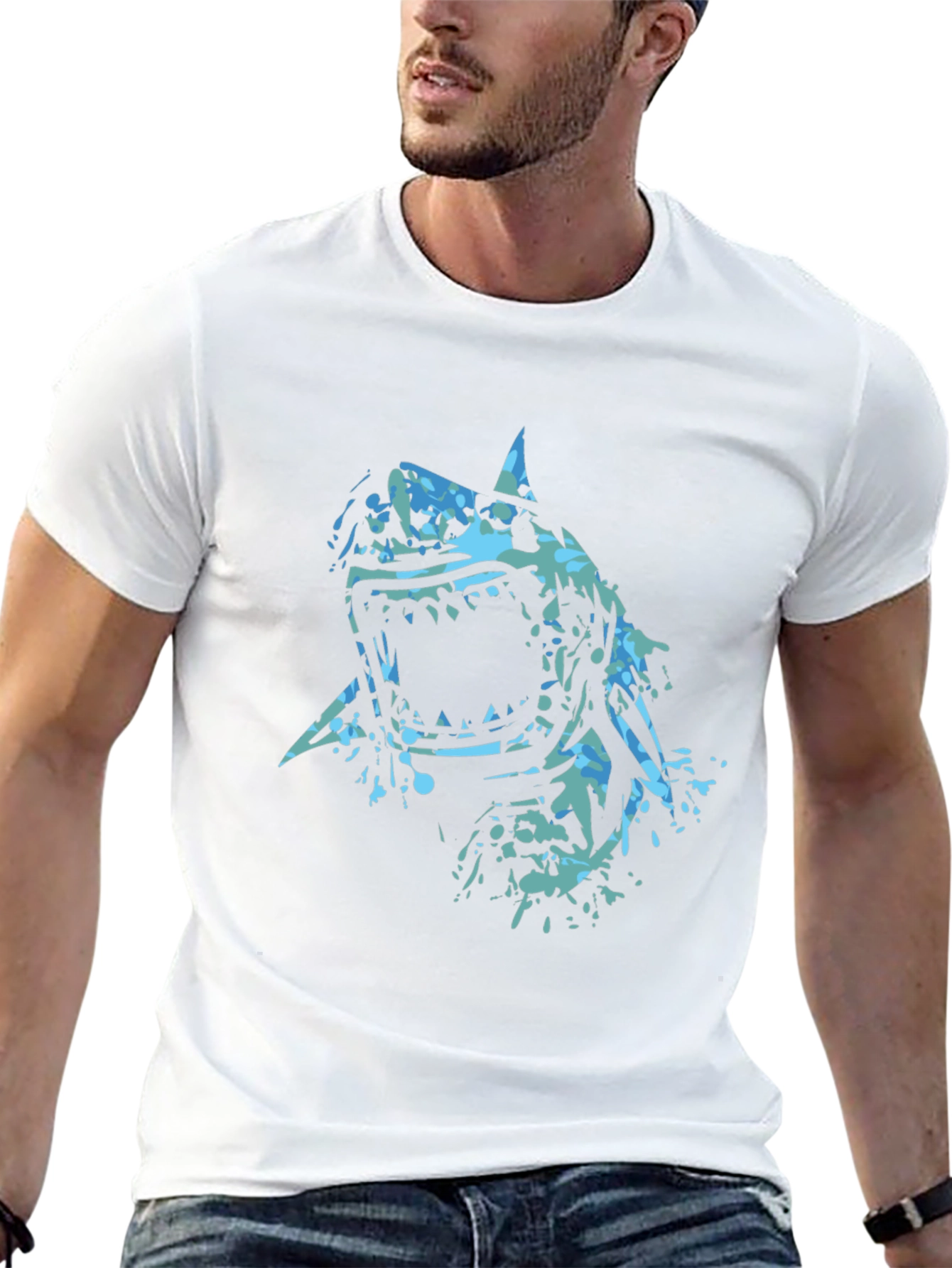 Shark Graphic Black Tee
