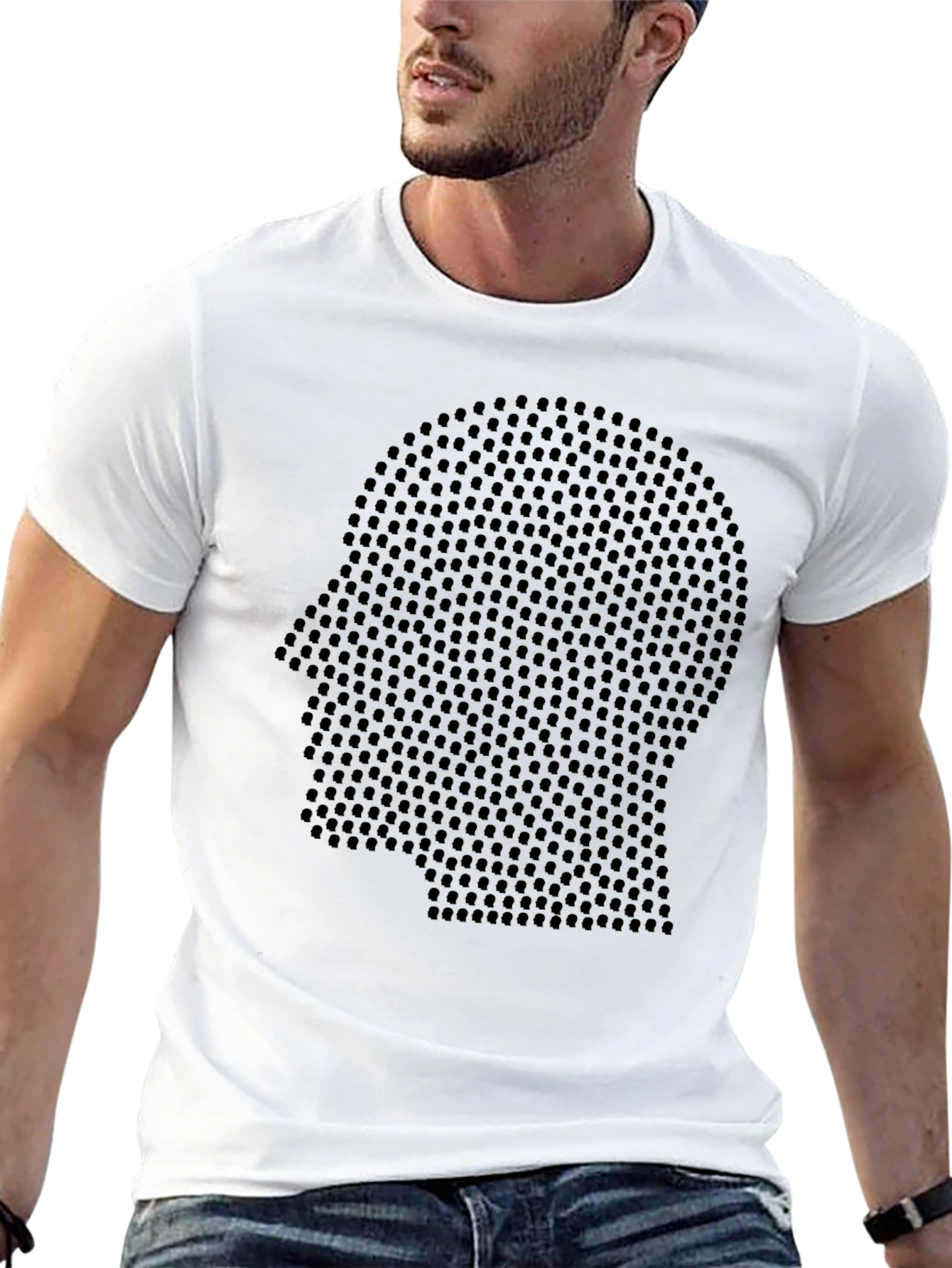 Abstract Head Graphic Tee - Modern Mens T-Shirt