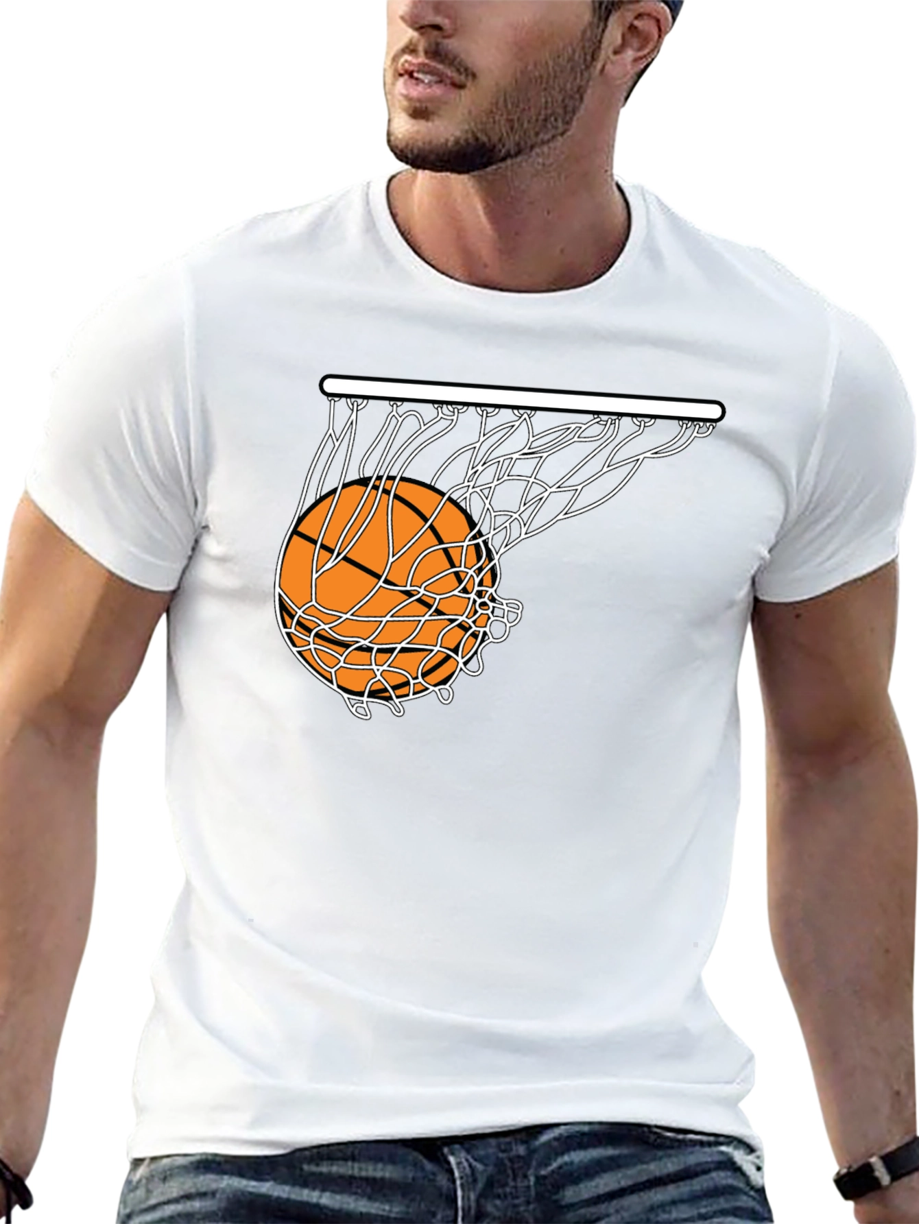 Basketball Net Graphic Tee - Stylish Sportswear