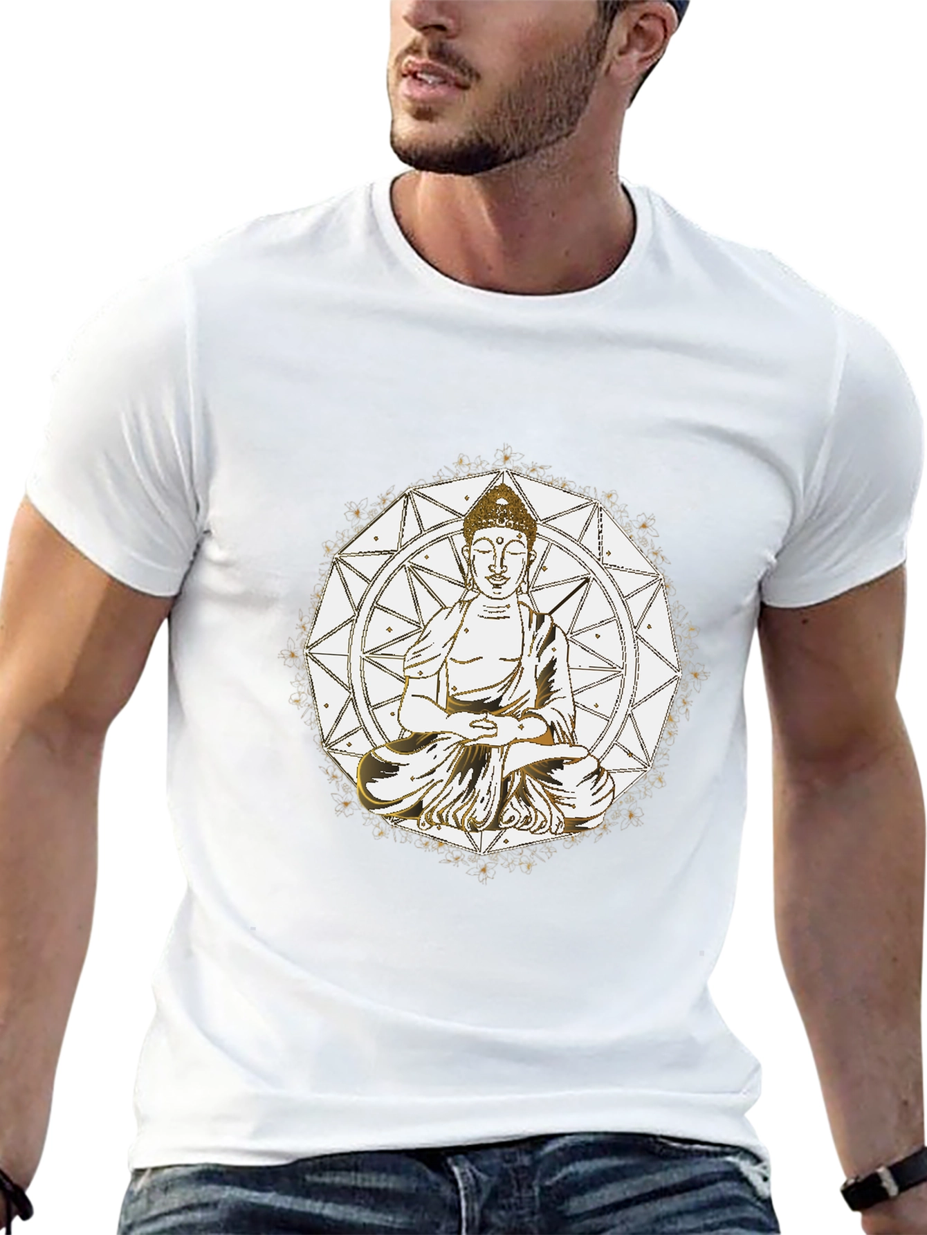 Buddha Mandala Graphic Tee - Meditative Style