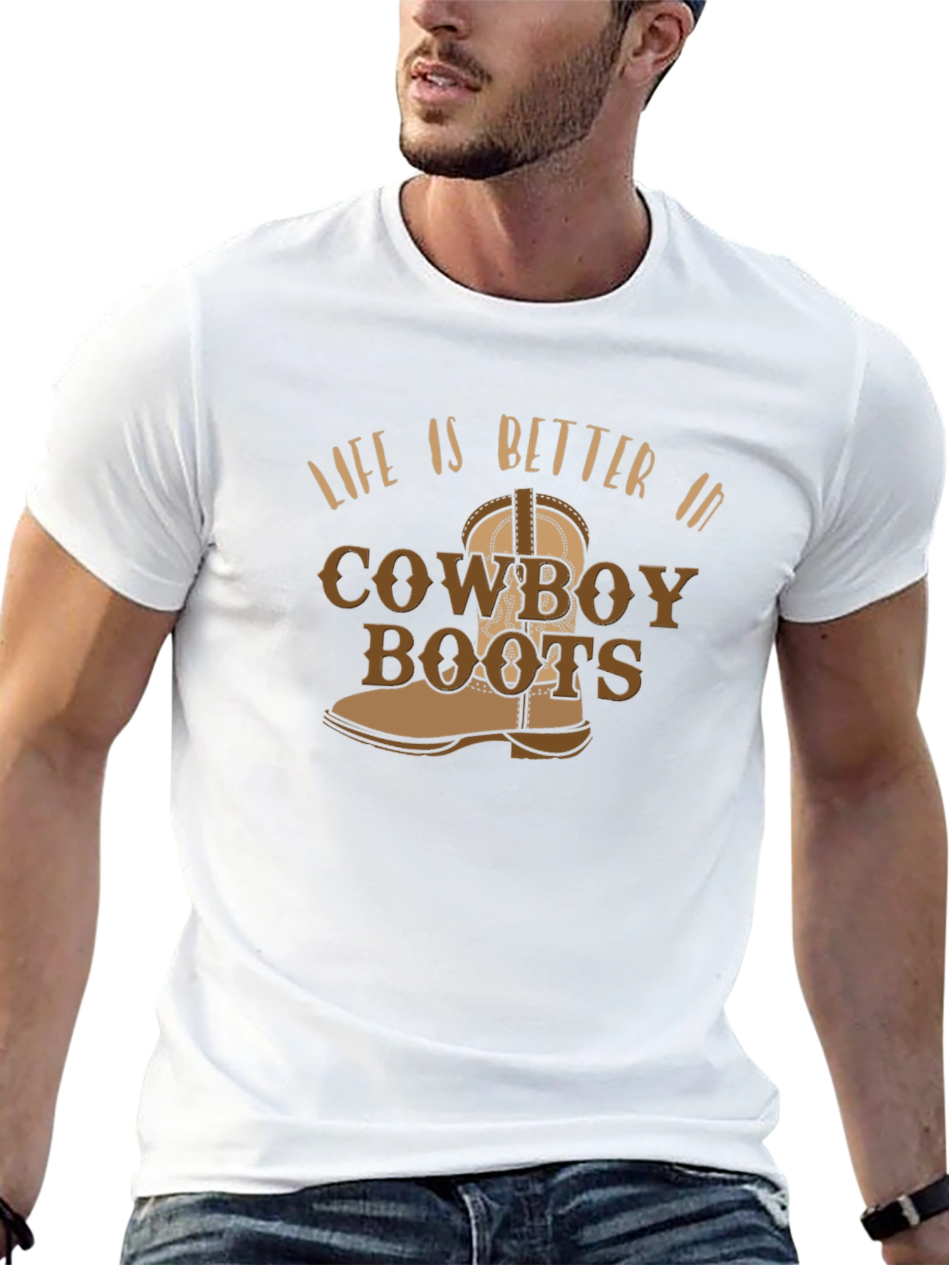 Cowboy Boots Graphic Tee - Western Style T-Shirt