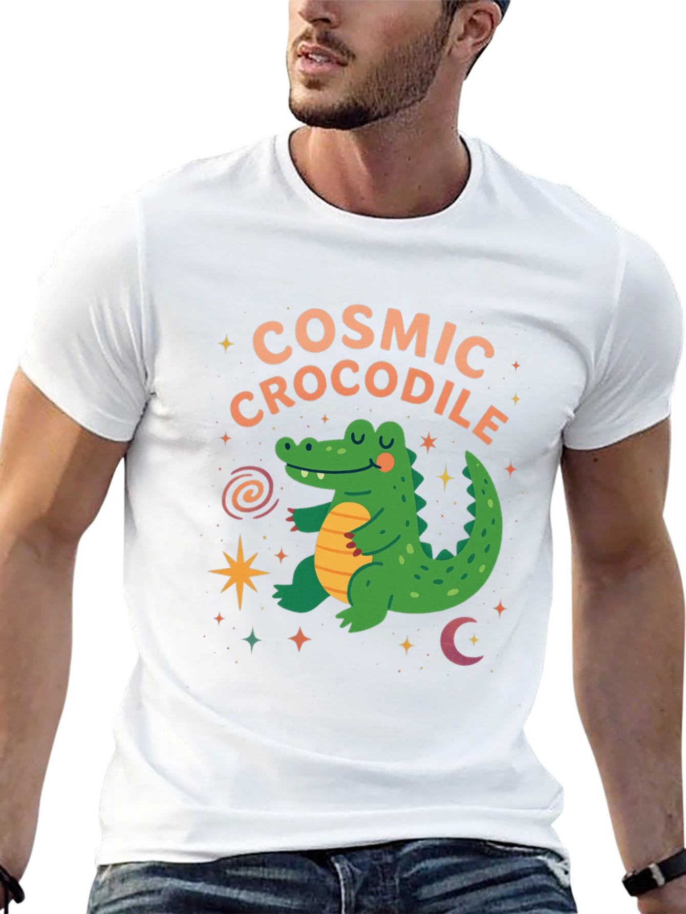 Cosmic Crocodile Graphic Tee - Stylish & Fun