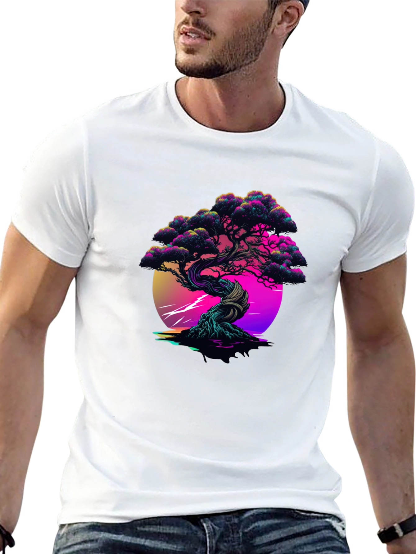 Vaporwave Bonsai Black Tee