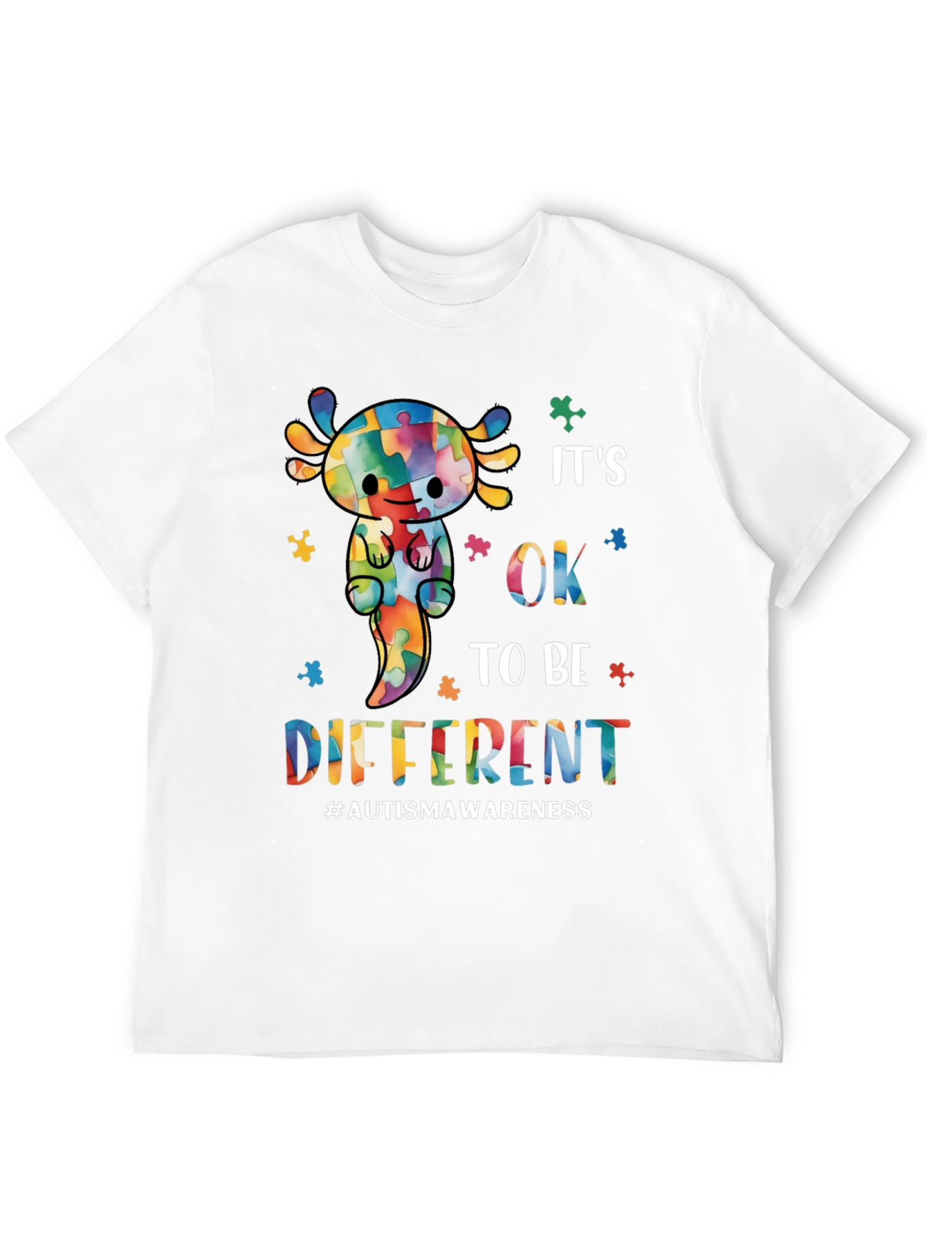 Autism Awareness Axolotl T-Shirt: Its OK to Be Different