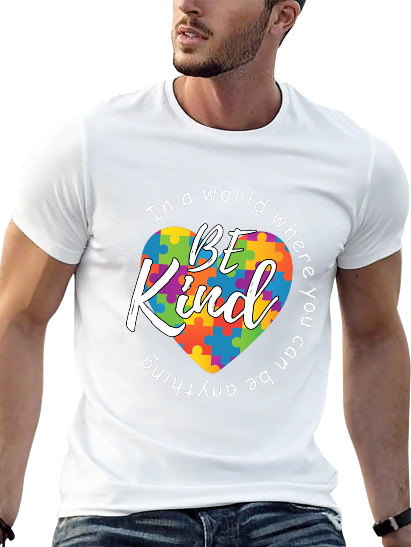 Be Kind Autism Awareness Puzzle Heart T-Shirt