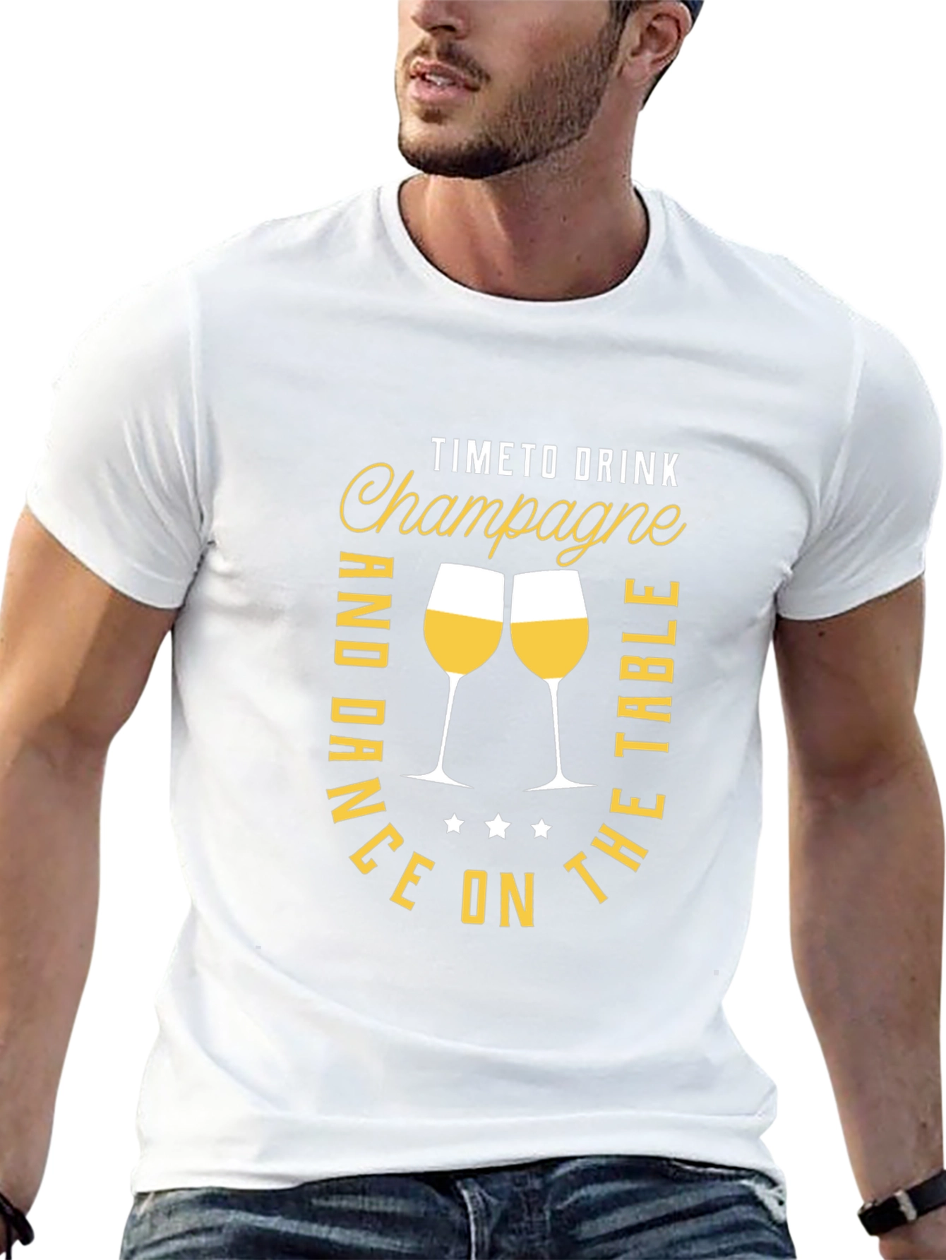Champagne Time Black Graphic Tee