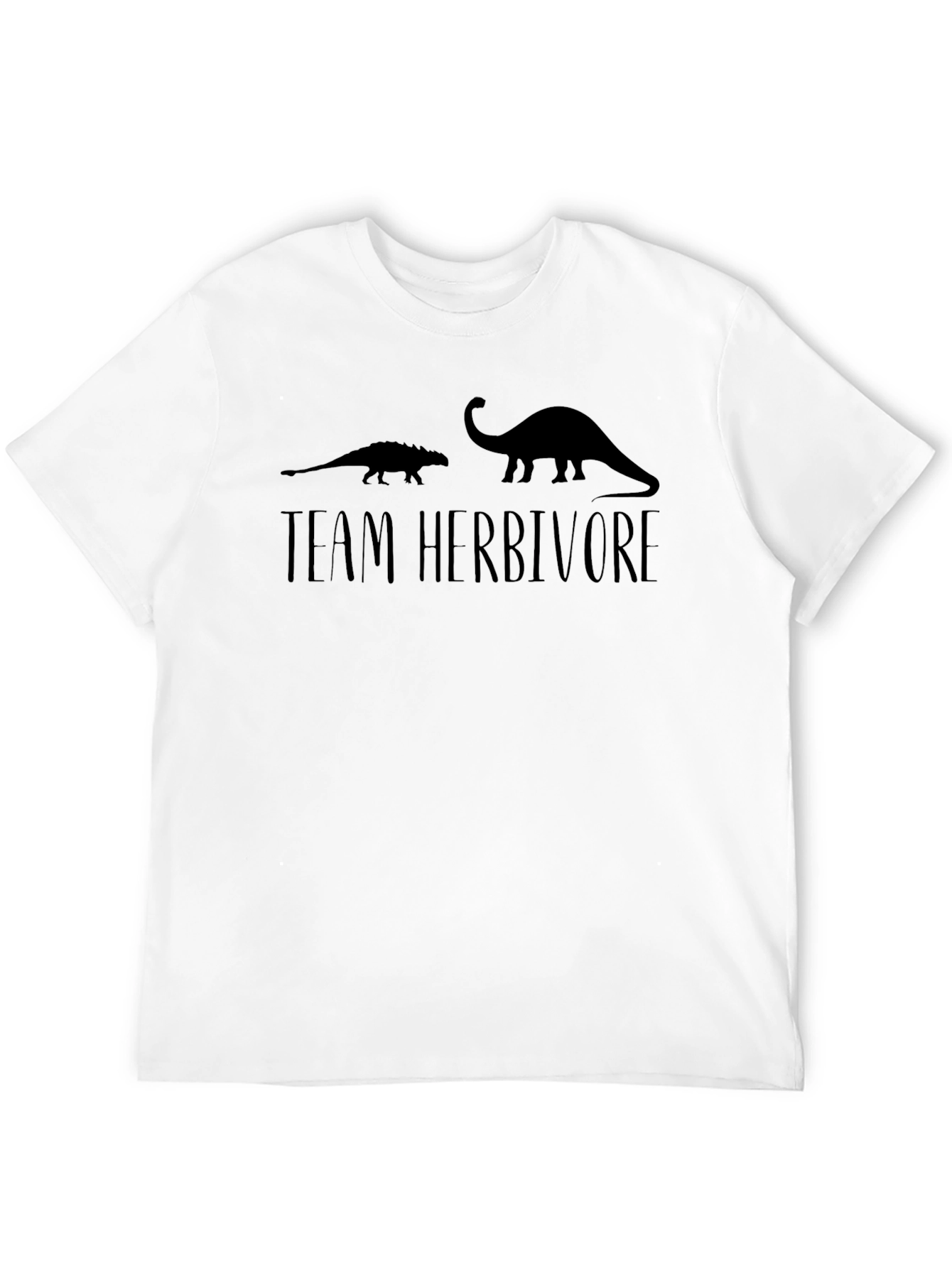 Team Herbivore Black T-Shirt - Dinosaur Graphic Tee