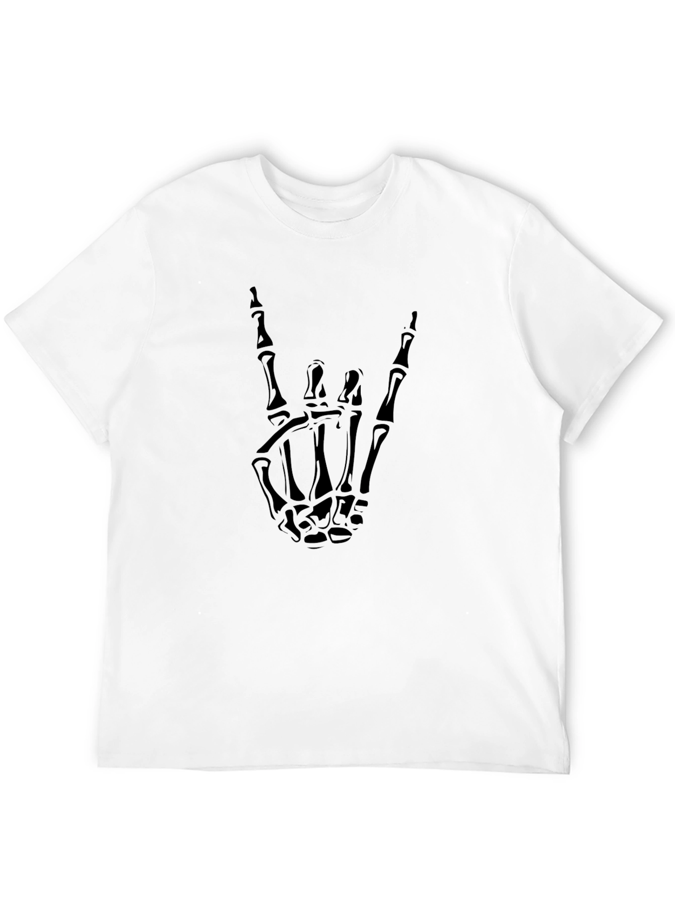 Skeleton Hand Rock On Graphic T-Shirt