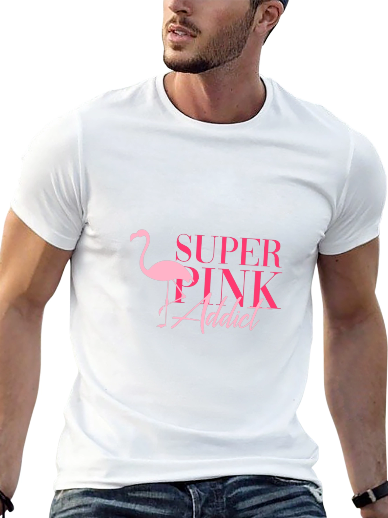 Super Pink Addict Black T-Shirt