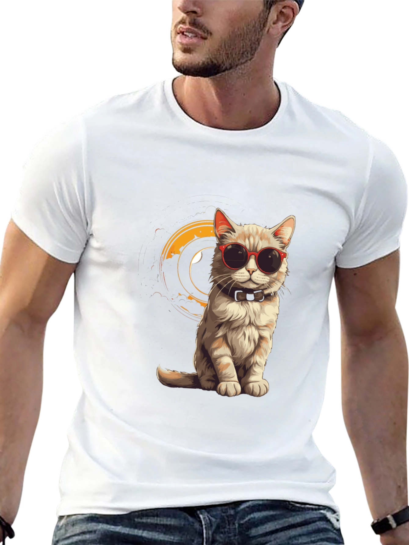 Cool Cat Tee - Stylish Black Graphic T-Shirt