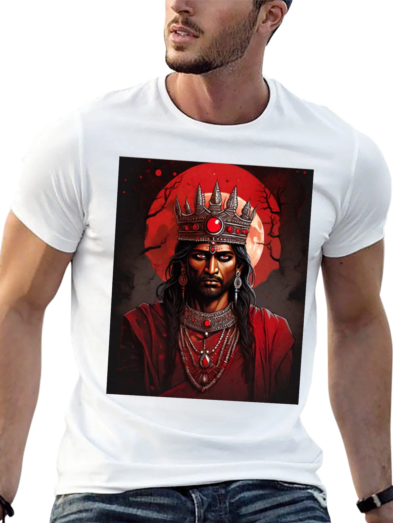 Crimson King Graphic Tee - Regal Gothic Style