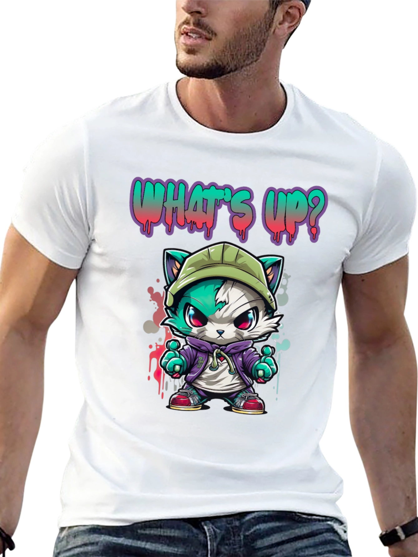 Cool Cat Graffiti T-Shirt - Urban Style