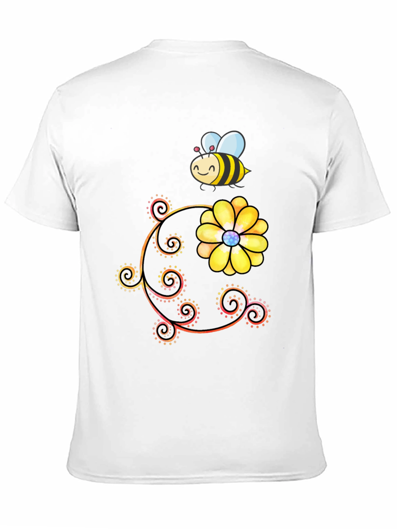 Bee & Flower Graphic Print T-Shirt