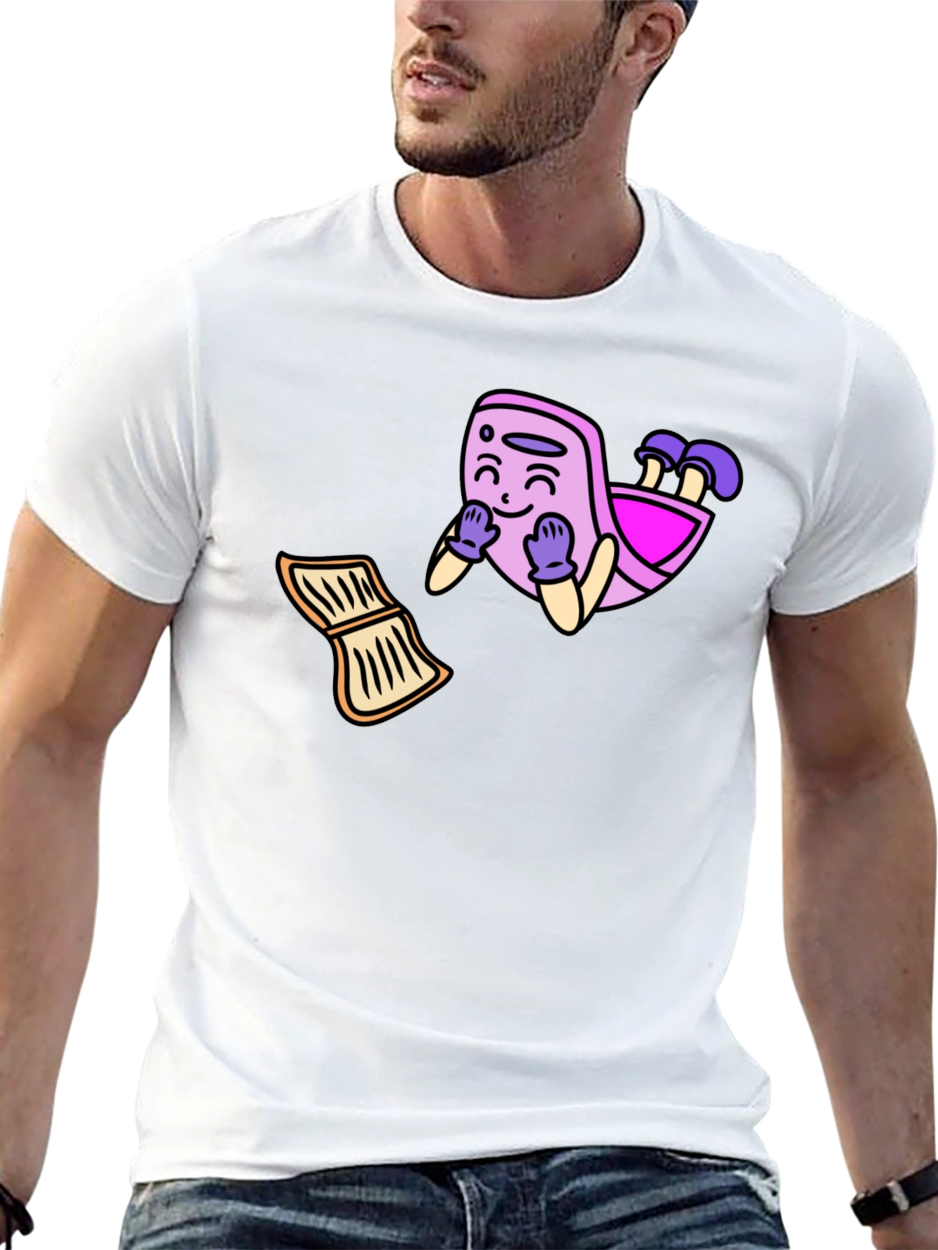Cartoon Graphic Black T-Shirt