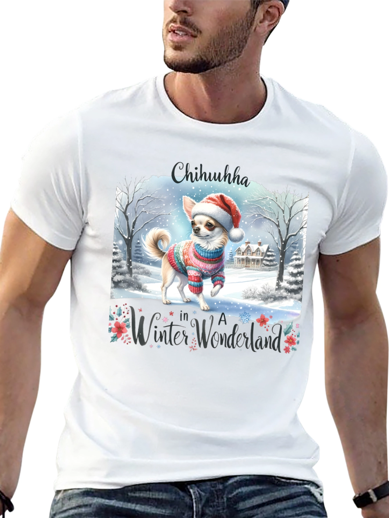 Chihuahua Winter Wonderland Holiday T-Shirt