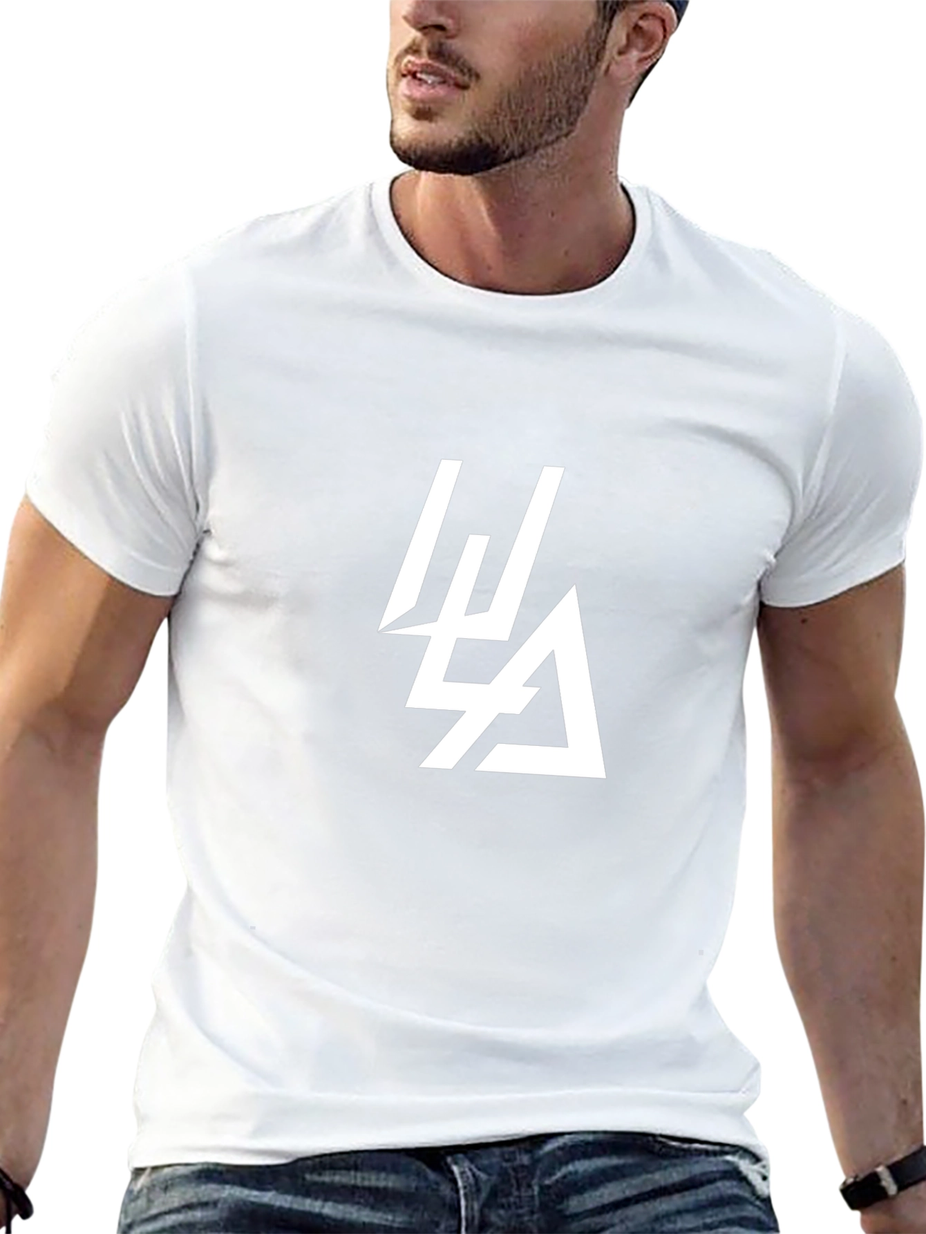 Black T-Shirt with Abstract White Graphic