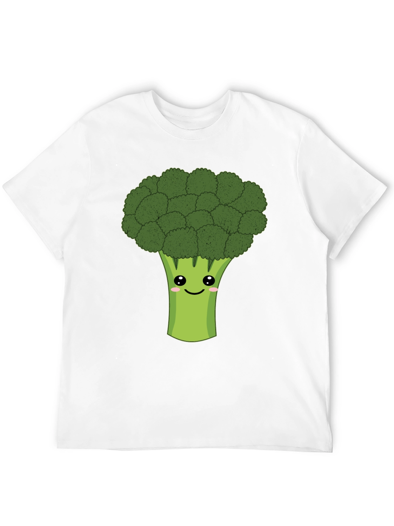 Cute Broccoli Graphic Tee - Black Cotton T-Shirt
