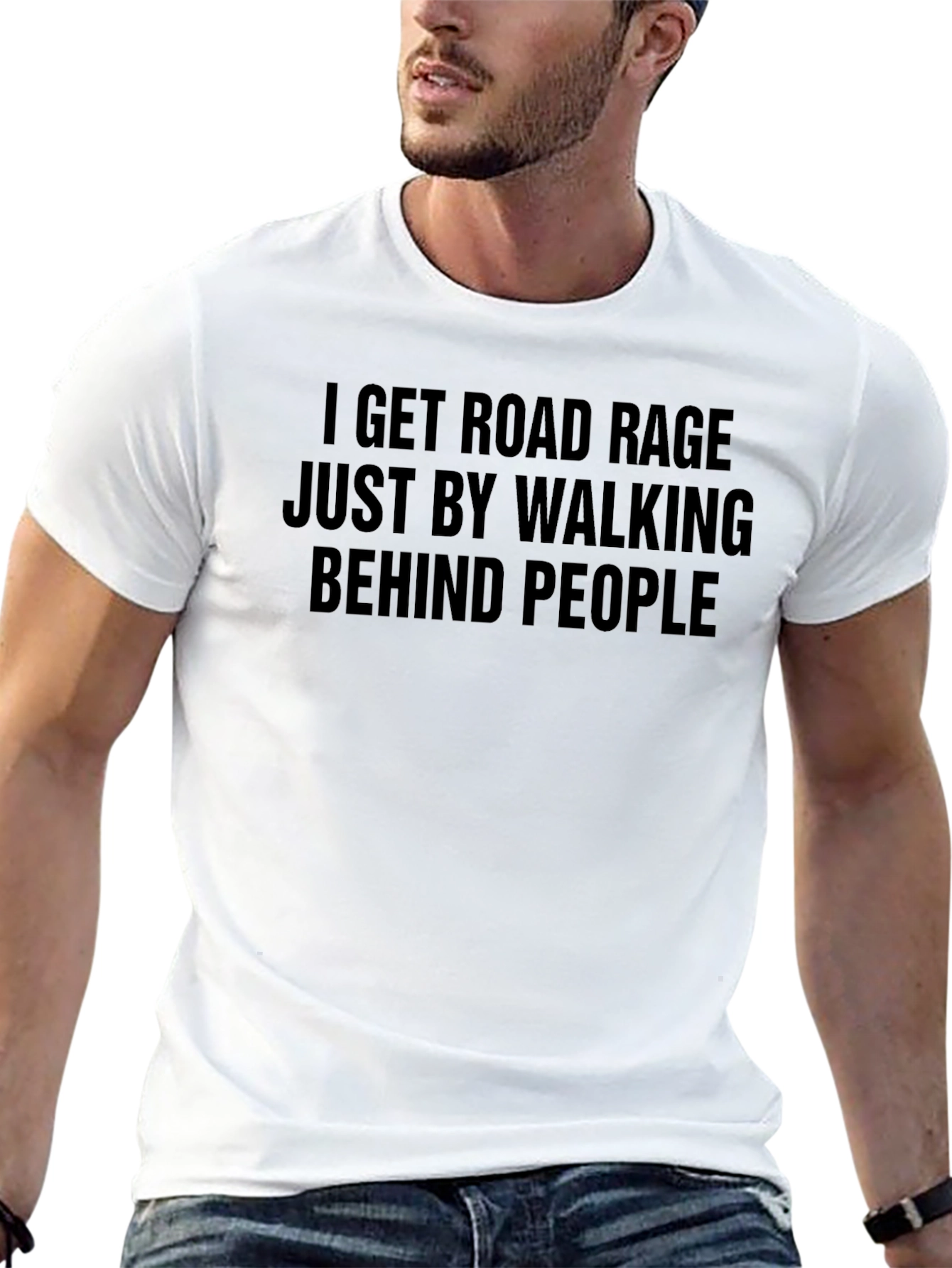 Road Rage Walking Graphic Tee - Sarcastic Black T-Shirt