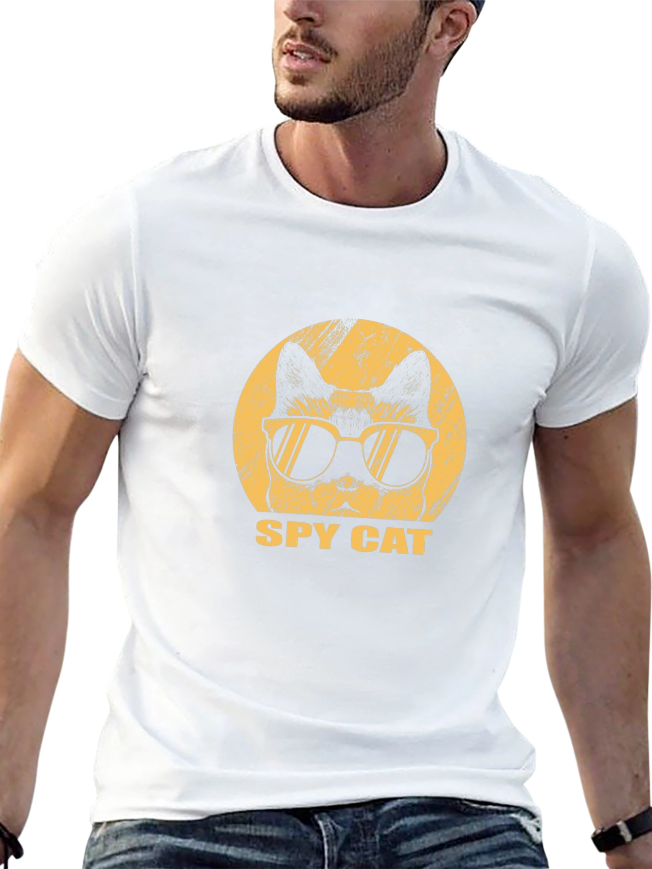 Spy Cat Graphic Tee - Cool Cat Shirt