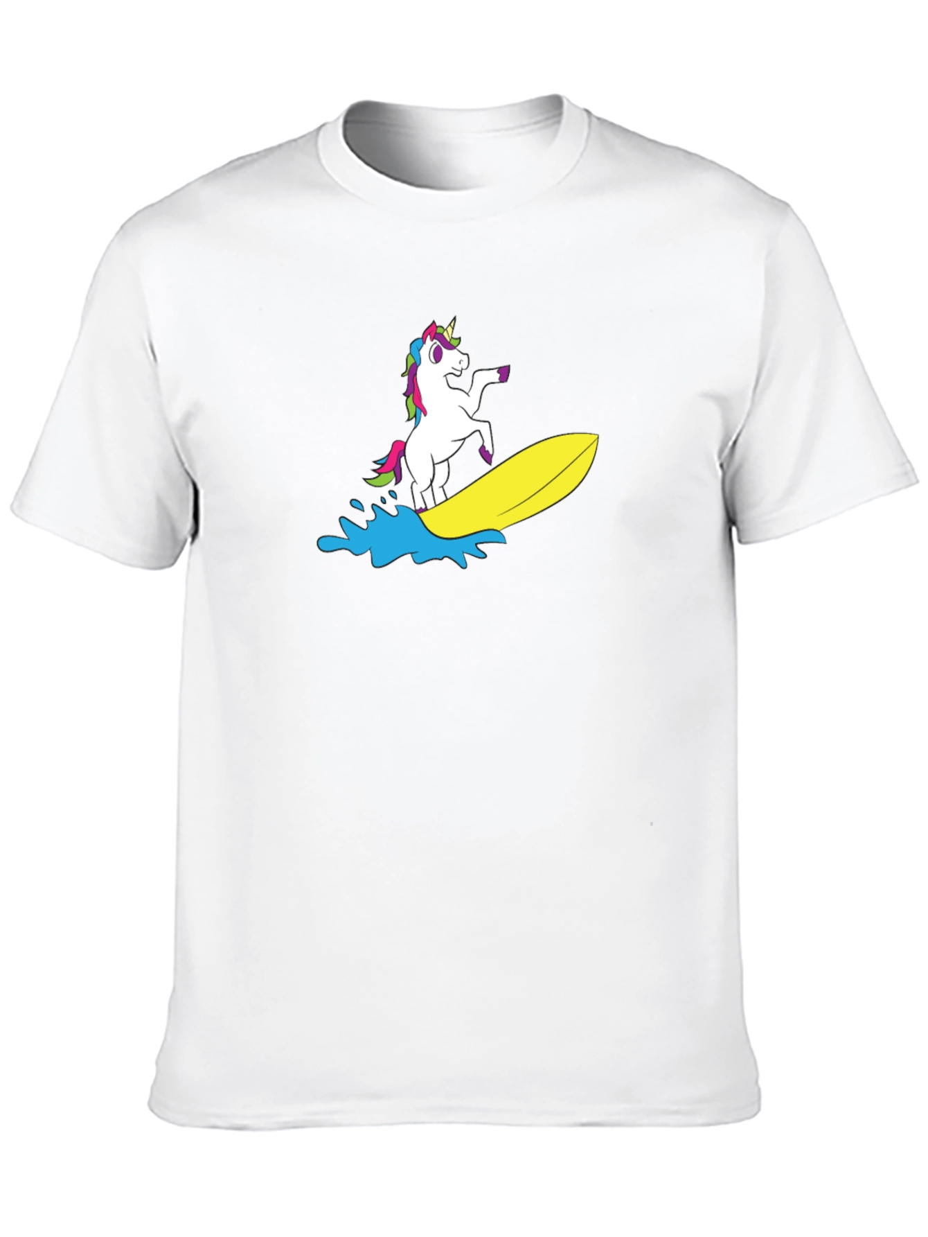Surfing Unicorn Black T-Shirt