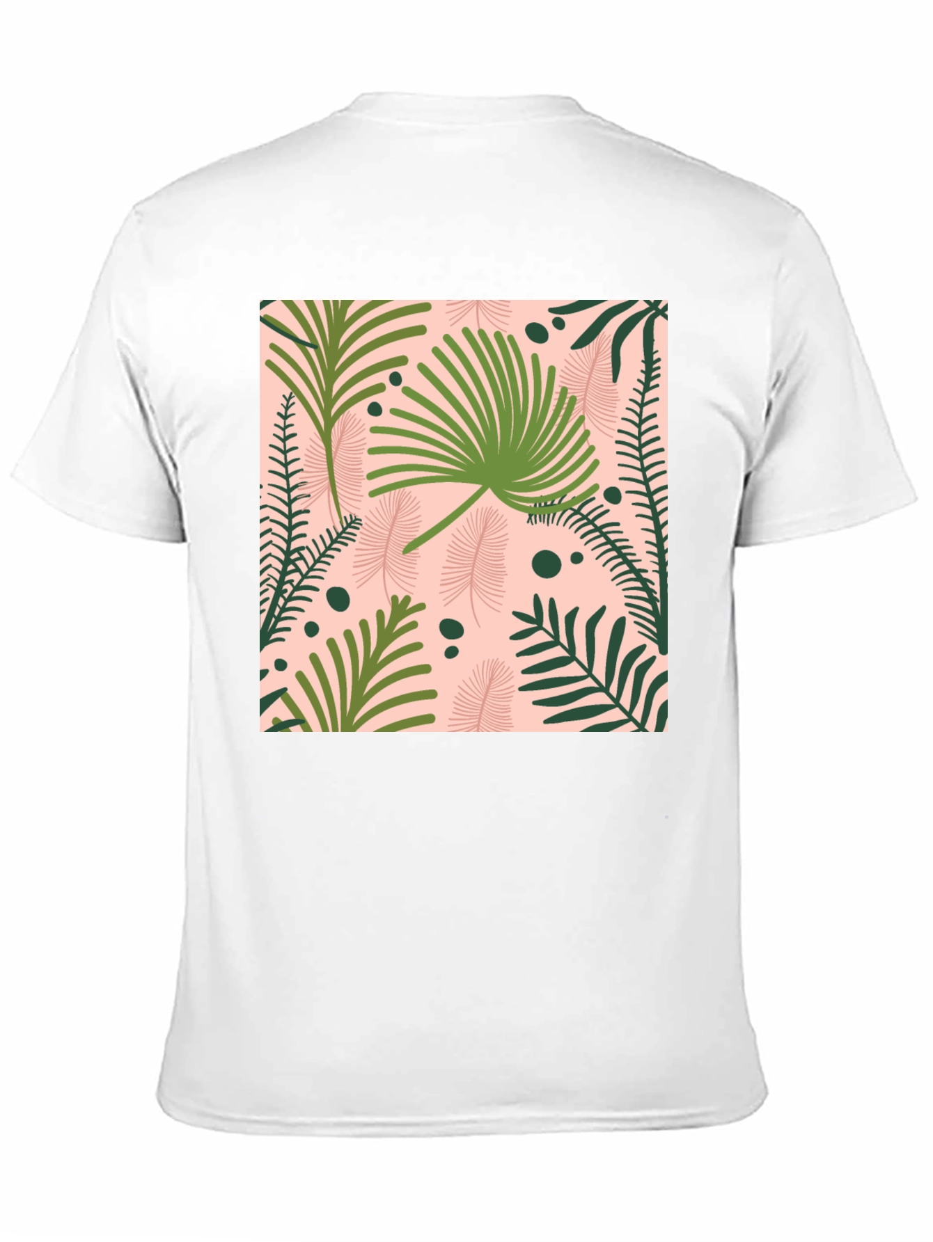 Tropical Leaves Print Black T-Shirt