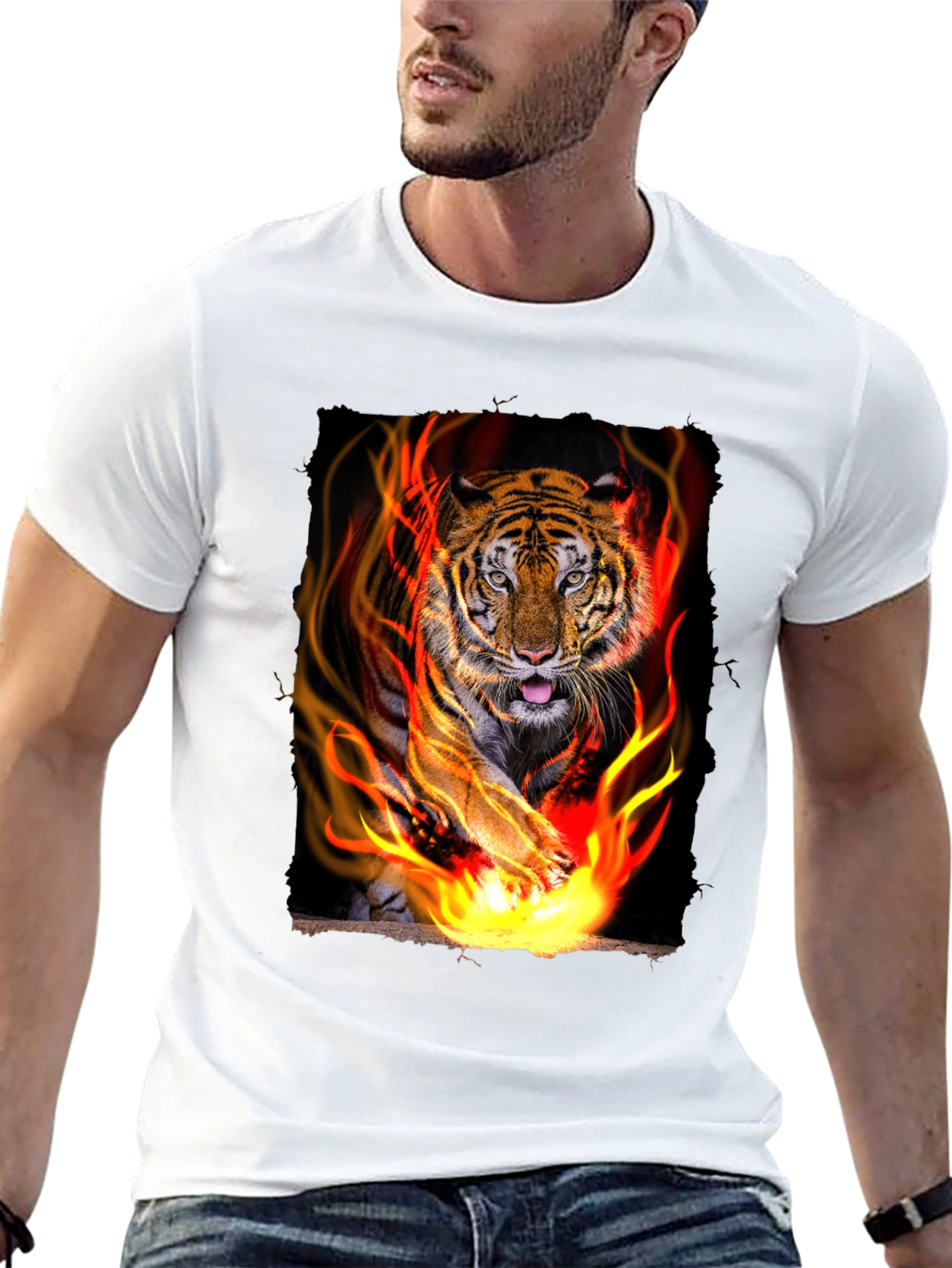 Tiger Graphic Tee - Mens Black T-Shirt