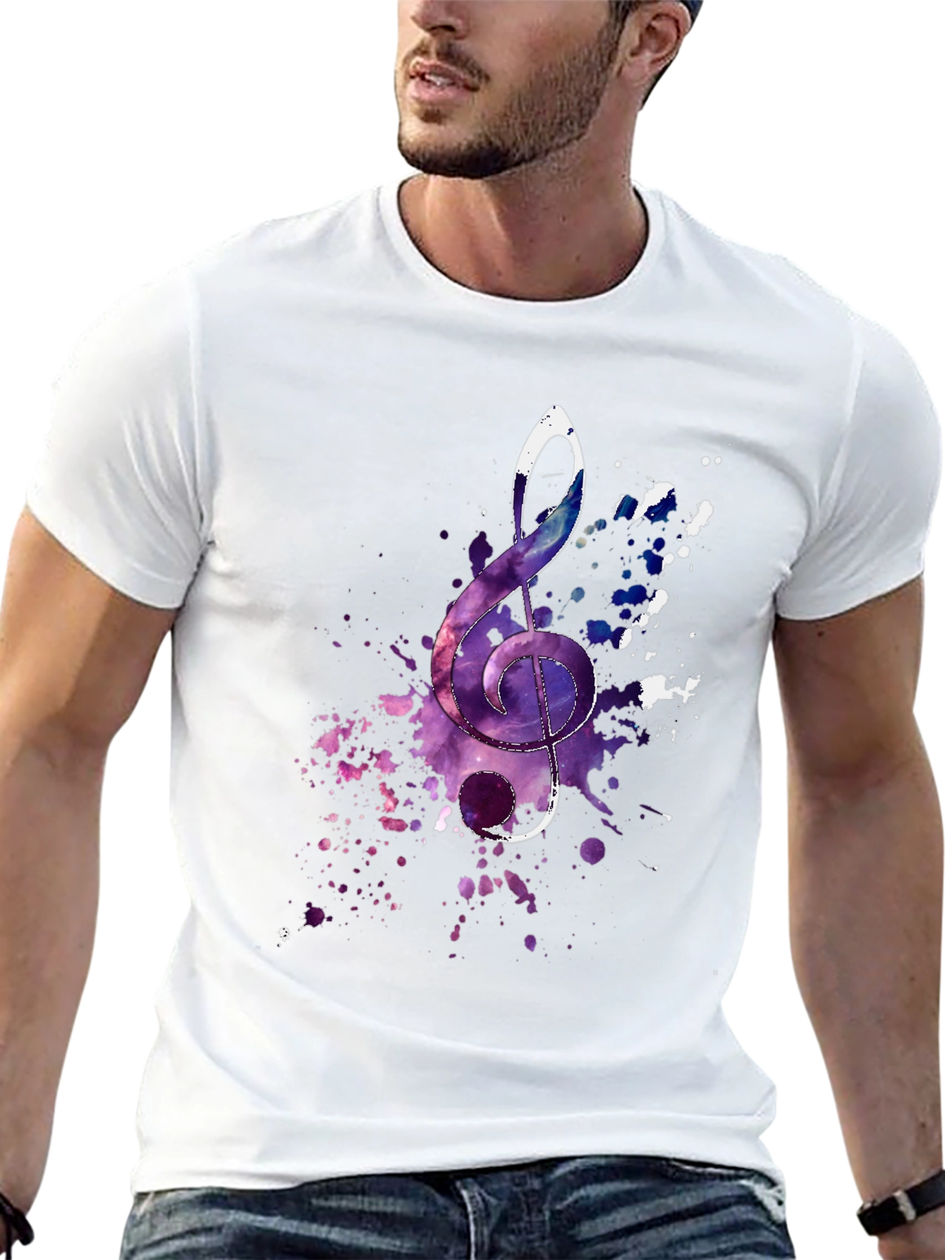Treble Clef Galaxy T-Shirt - Music Lover Tee