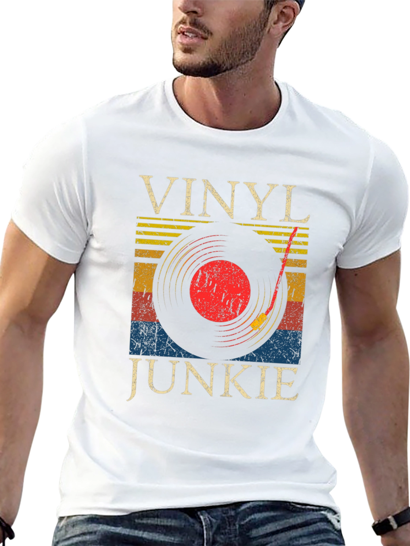 Vinyl Junkie Retro Graphic Tee