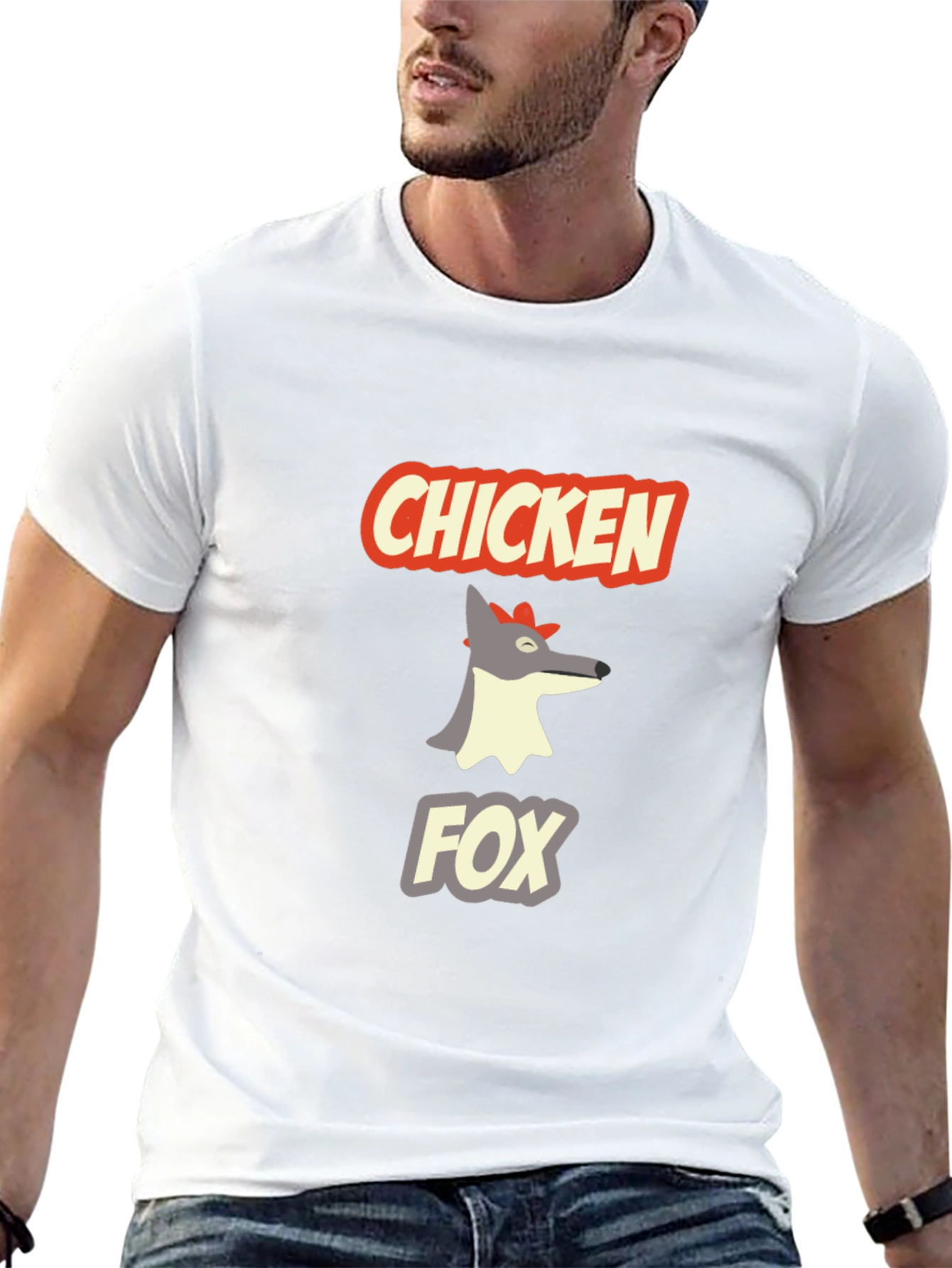 Chicken Fox Graphic T-Shirt - Funny Animal Tee