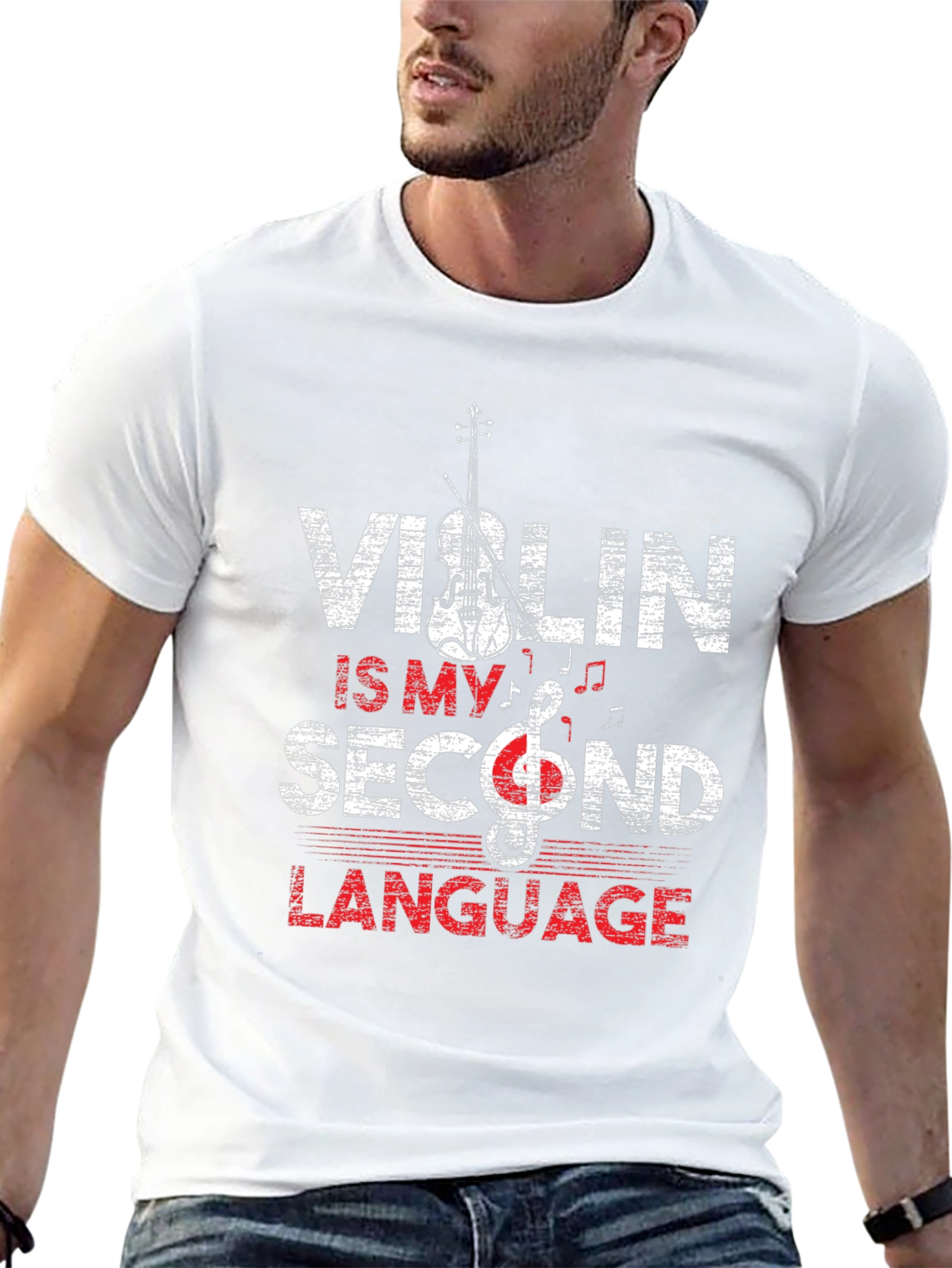 Violin Is My Second Language Graphic Tee