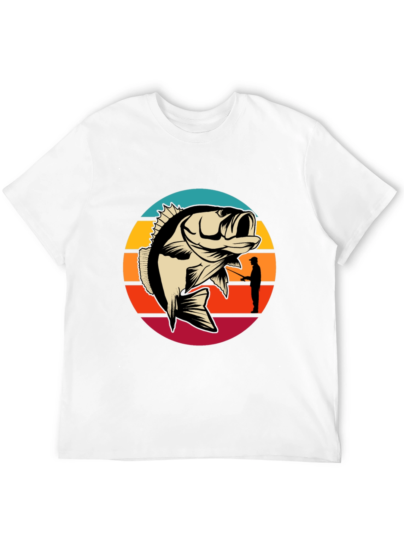 Bass Fishing Sunset Graphic T-Shirt