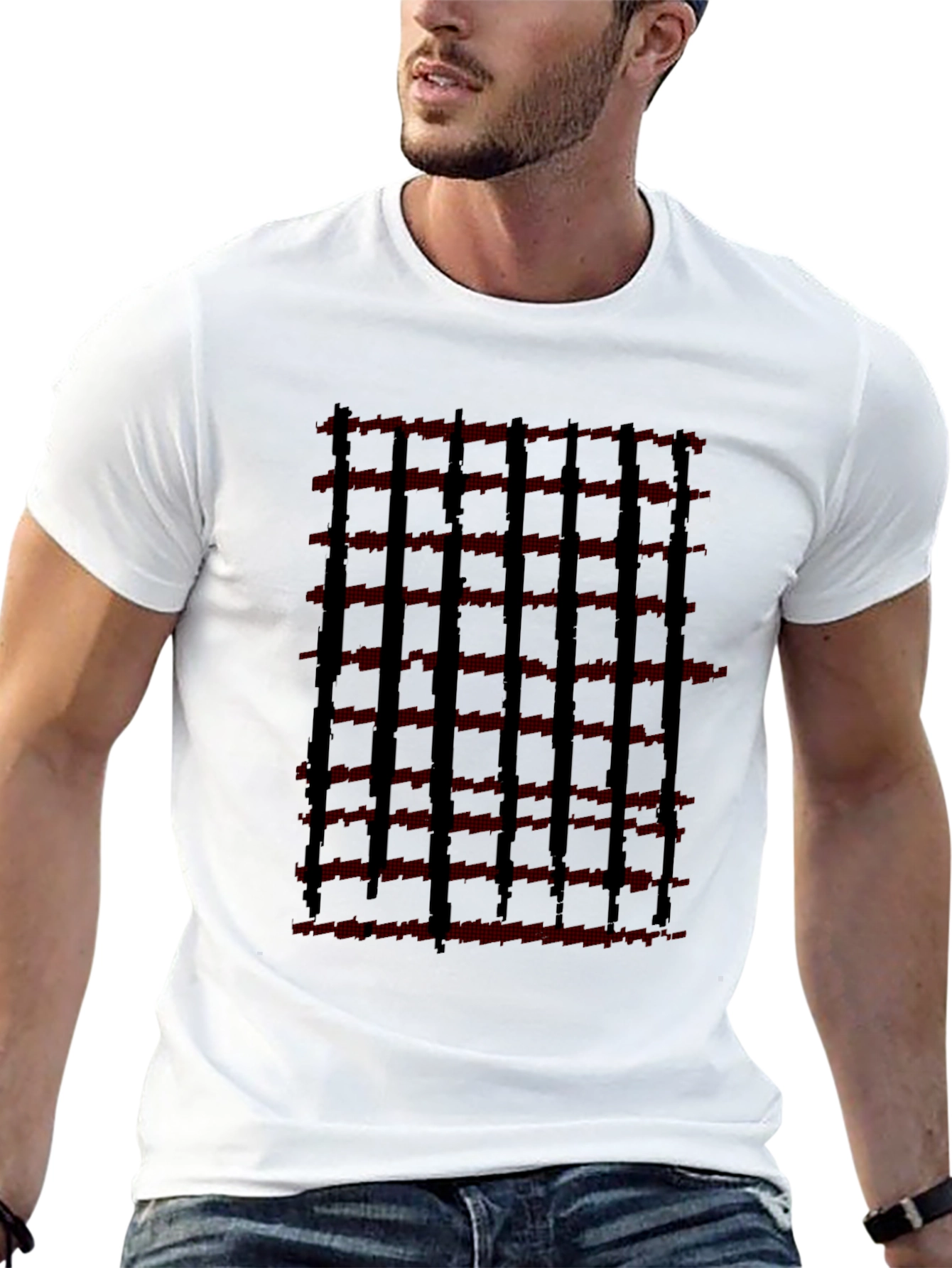 Urban Grid Tee - Stylish Black T-Shirt