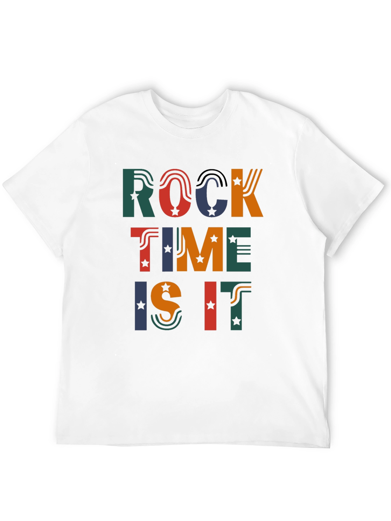 Rock Time Is It Graphic Print Tee