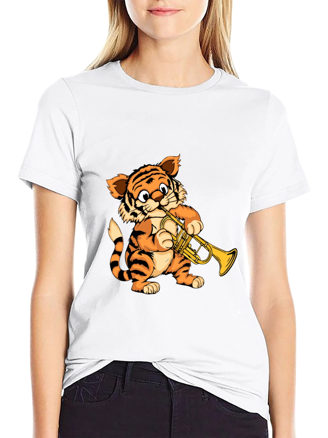 Tiger Trumpet Player Graphic T-Shirt
