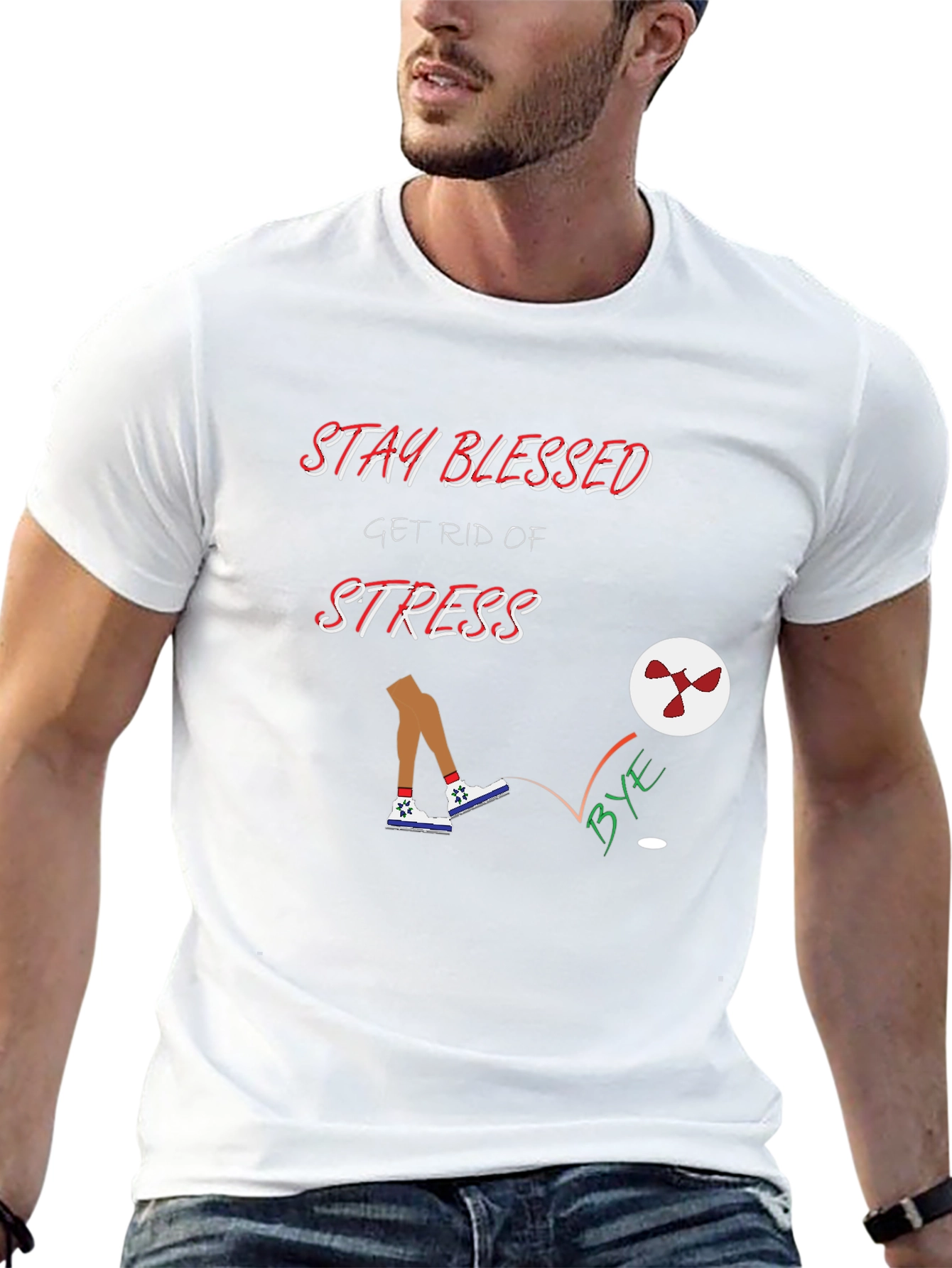 Stay Blessed Graphic Tee - Kick Stress Away