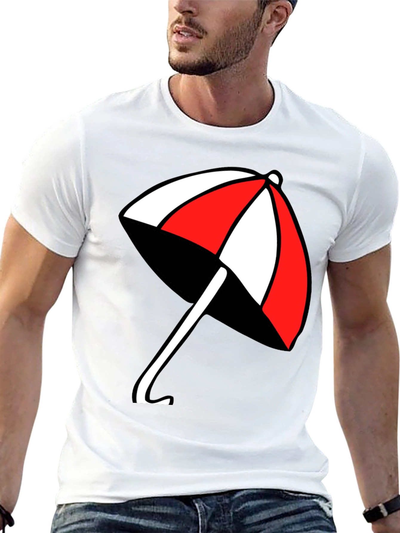 Umbrella Graphic T-Shirt - Casual Black Tee