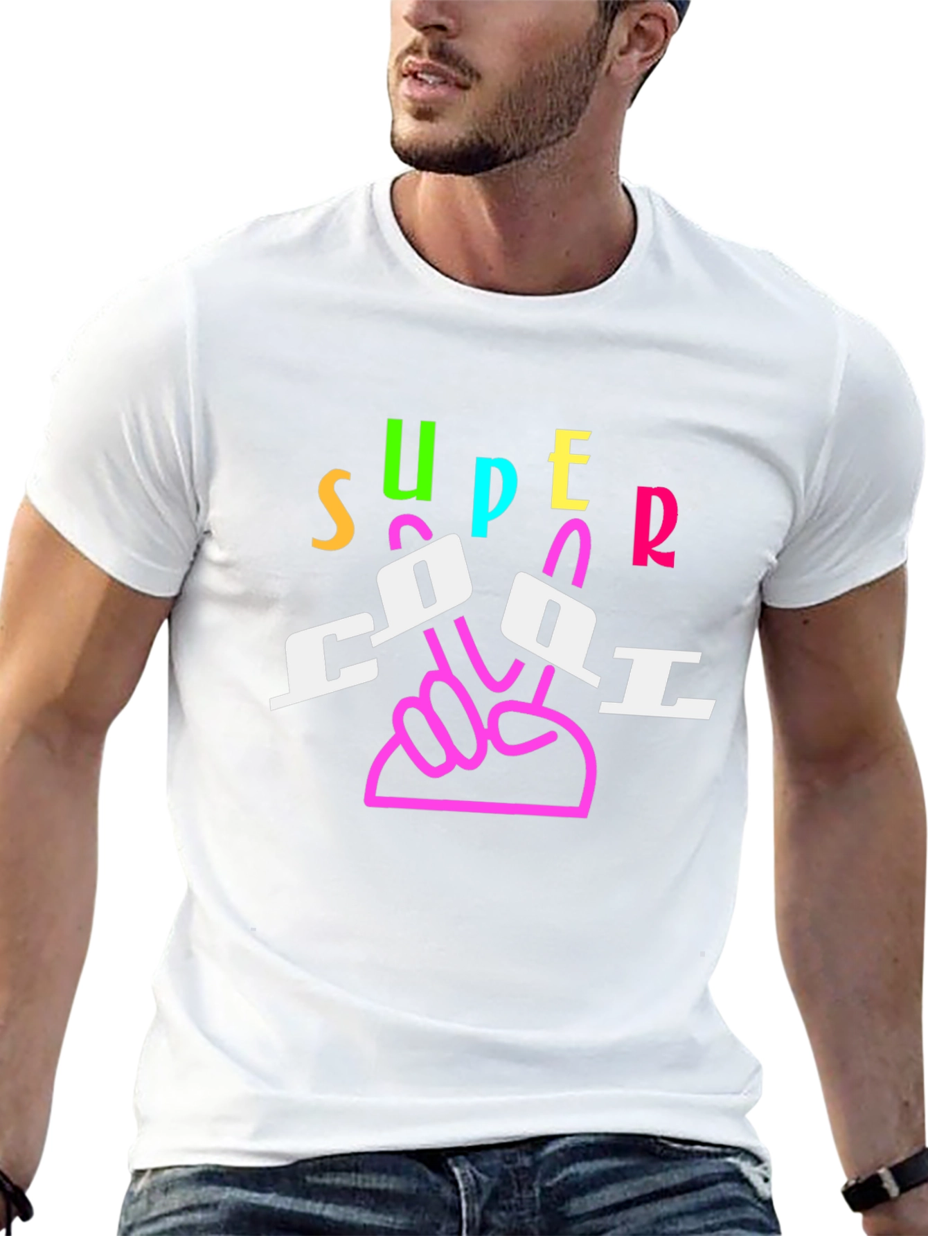 Super Cool Graphic Print Black T-Shirt