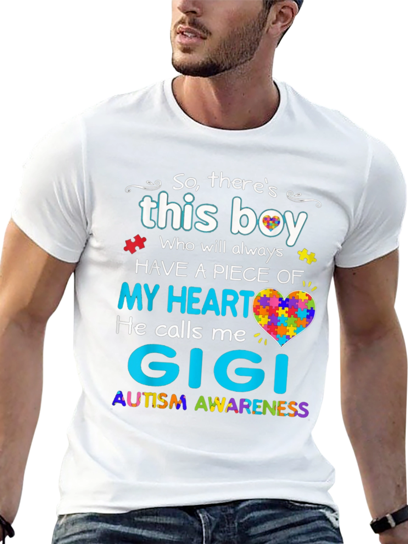 Autism Awareness Gigi T-Shirt - So Theres This Boy