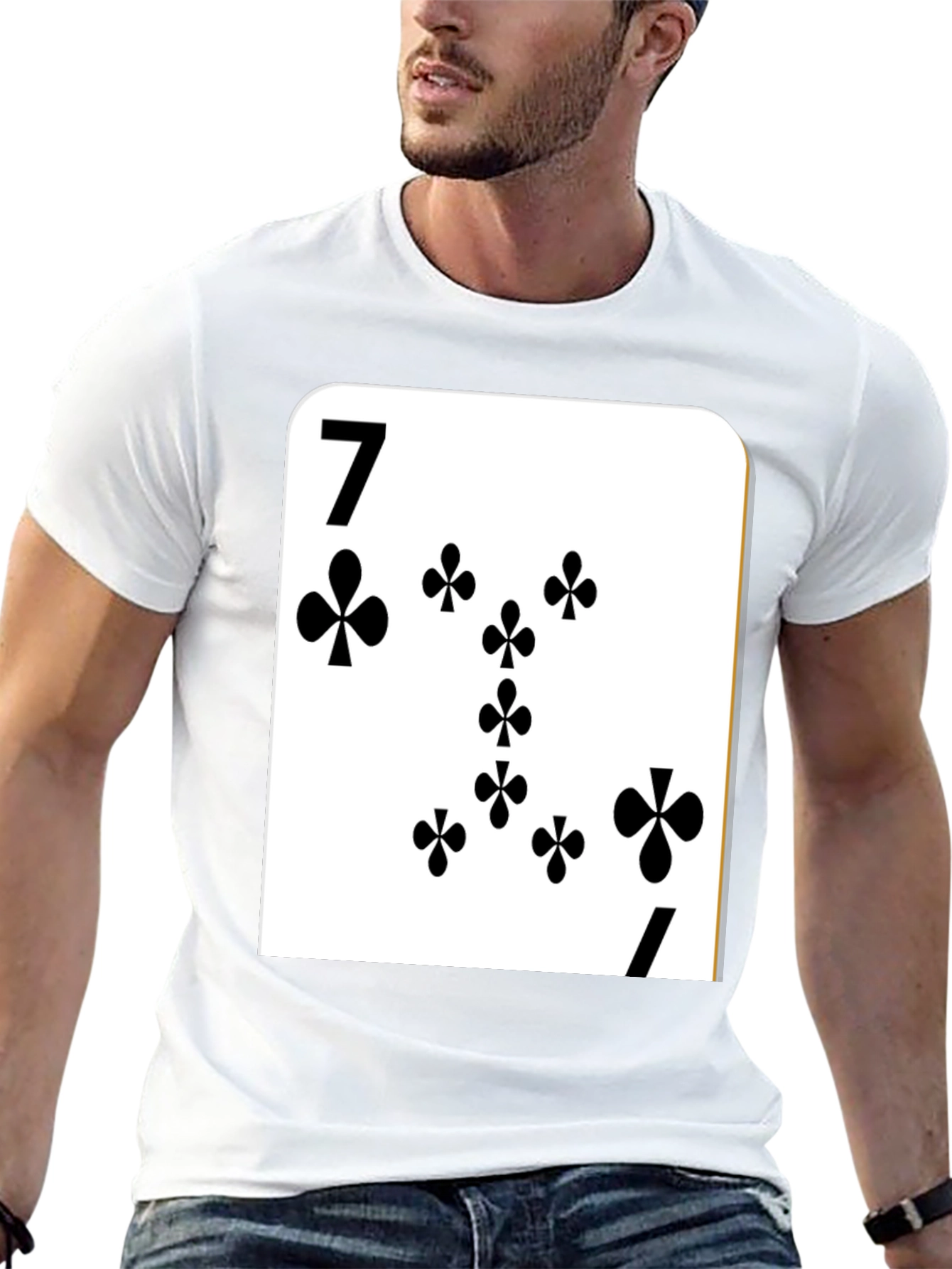 Seven of Clubs Card Graphic T-Shirt