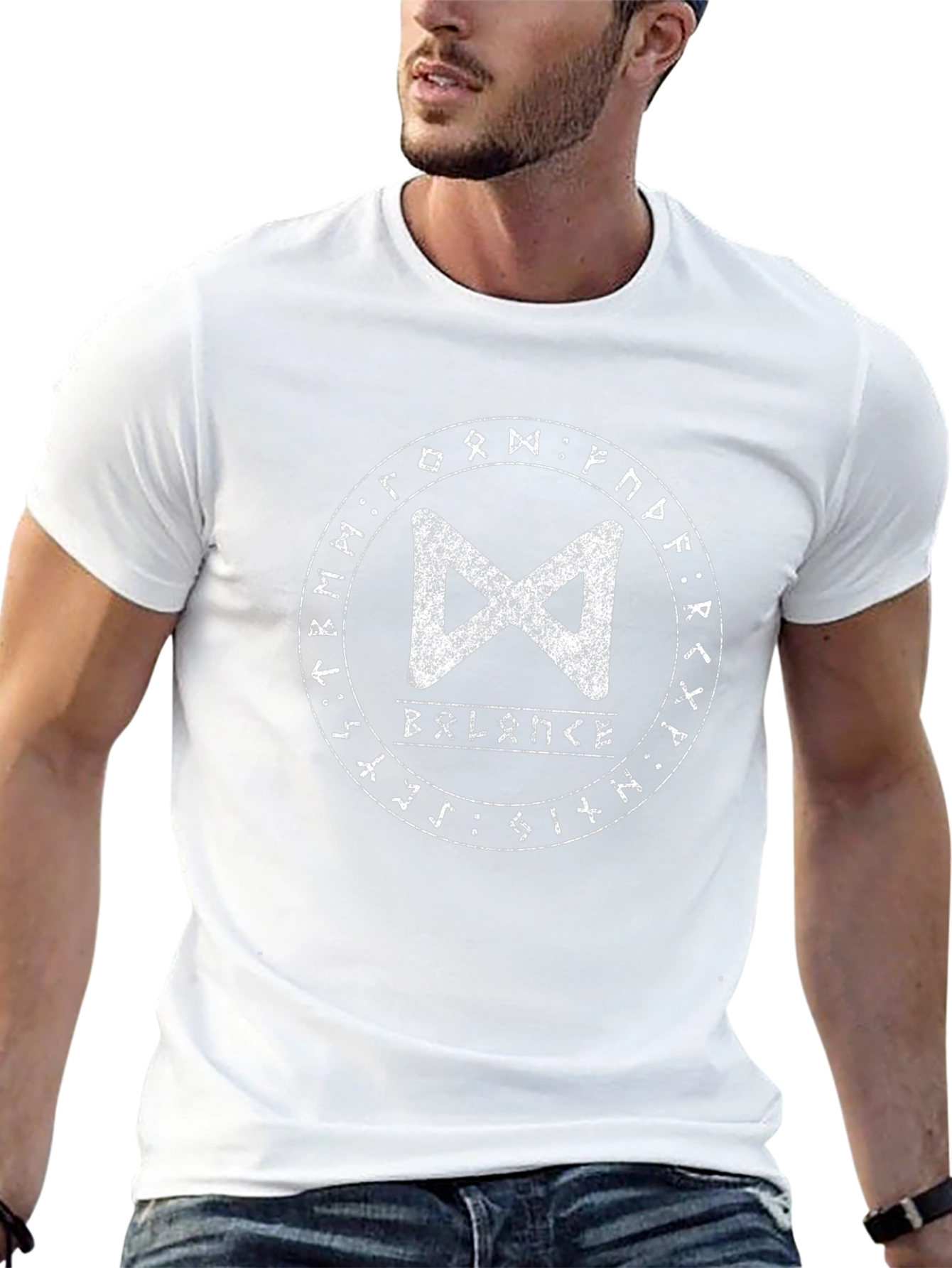 Balance Rune Graphic Tee - Black Cotton T-Shirt
