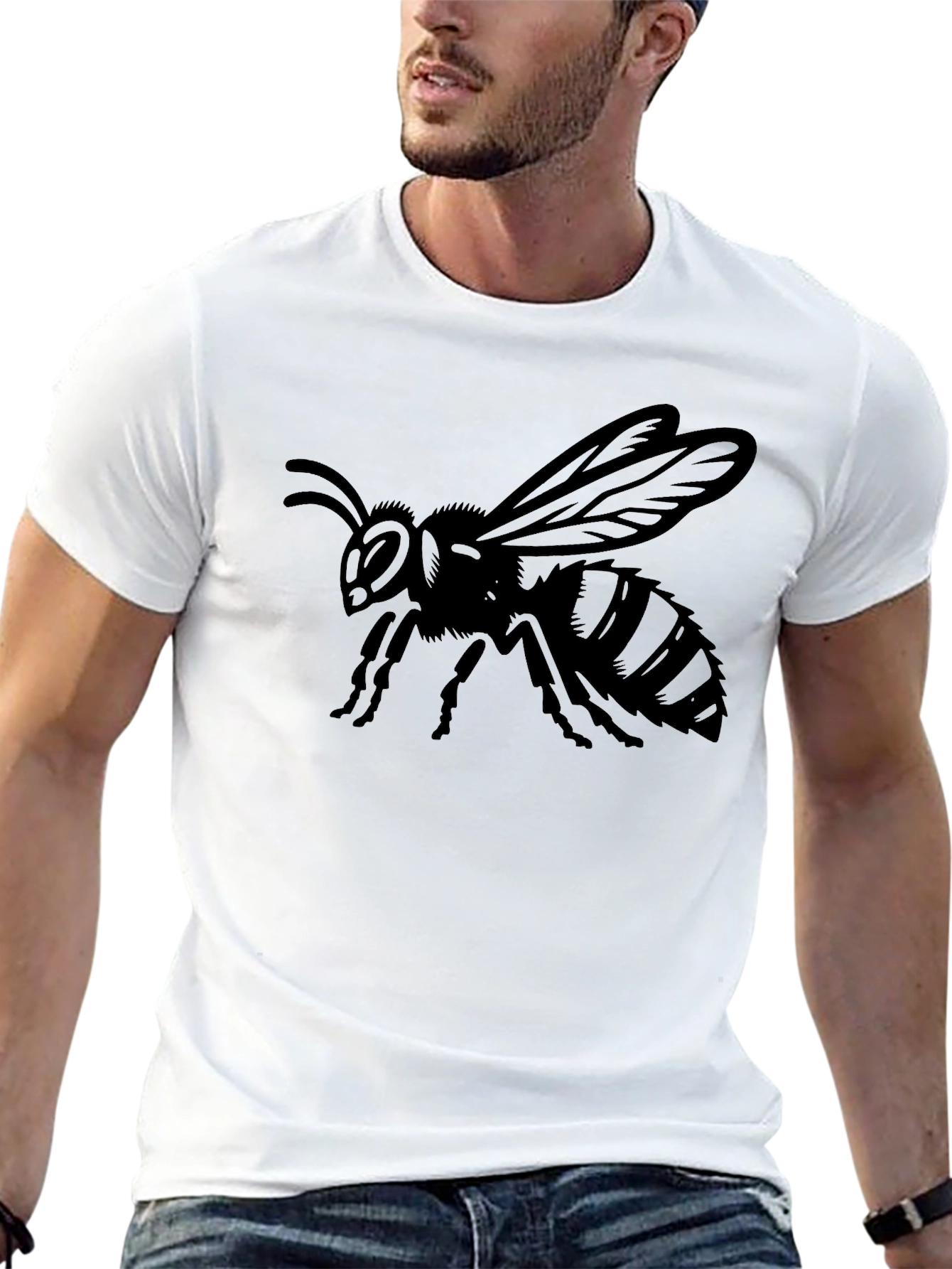 Black Bee Graphic Tee - Stylish Insect Design T-Shirt