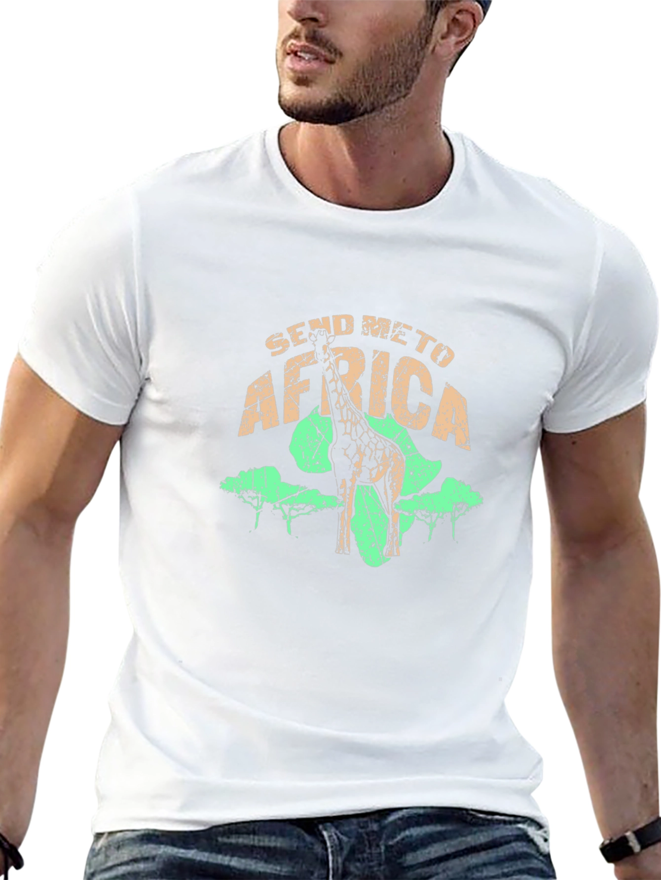 Send Me To Africa Giraffe Graphic T-Shirt