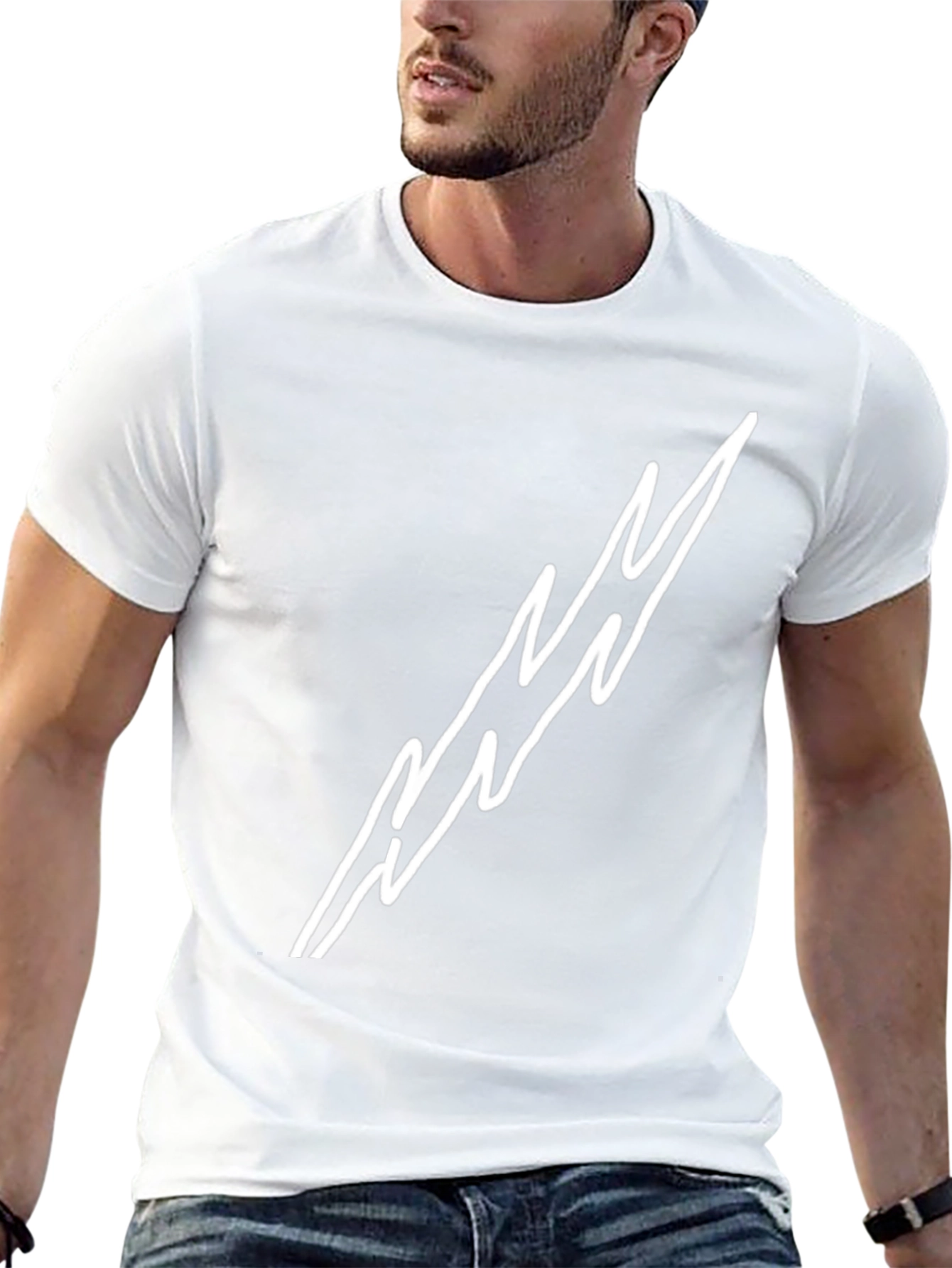 Black T-Shirt with Lightning Bolt Design