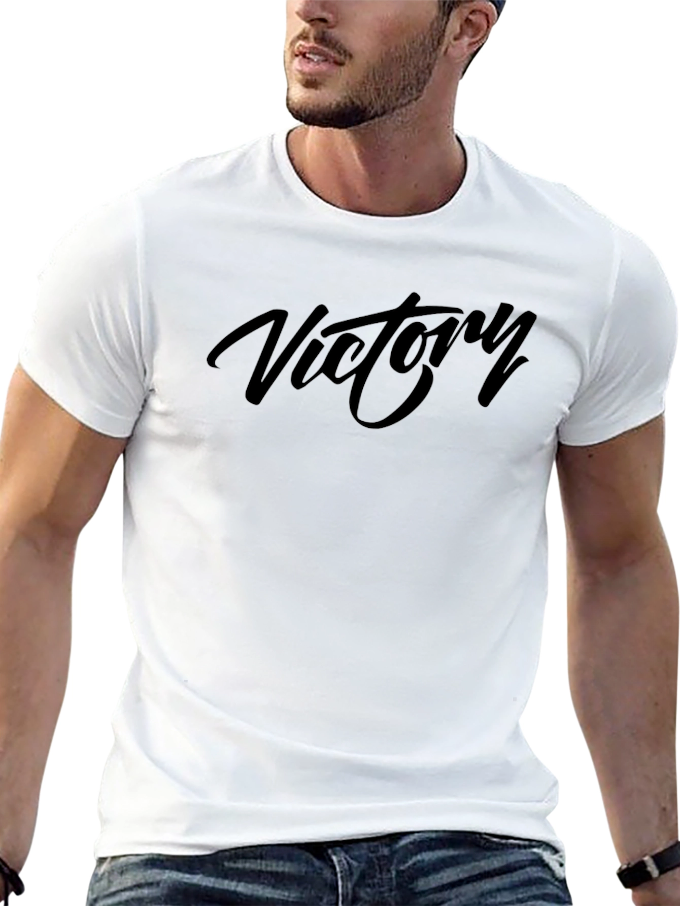 Victory Black Tee - Stylish and Comfortable